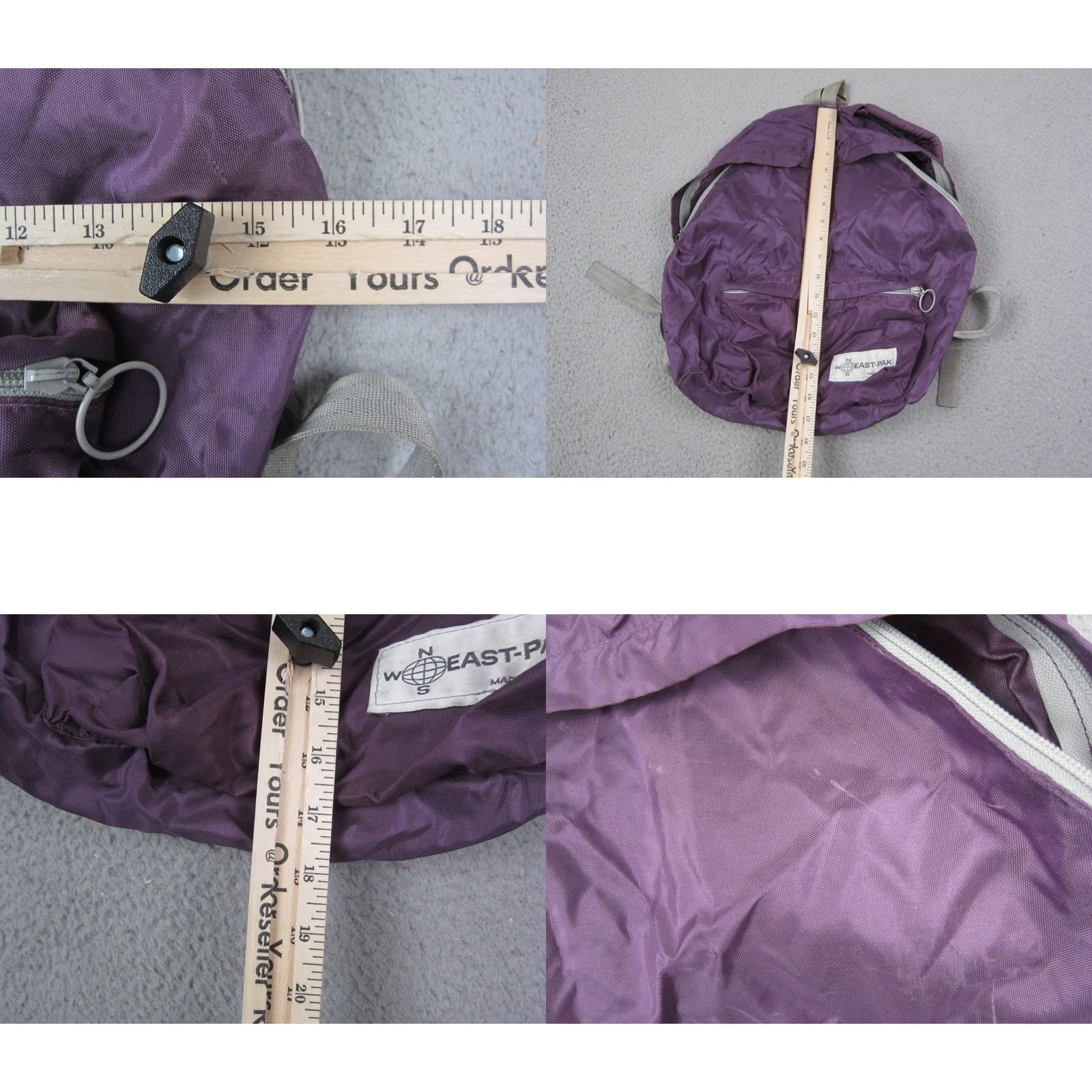 Eastpak VINTAGE Eastpak Backpack Womens Purple School Travel Bag Outdoor Made In USA Backpack Womens Medium Purple 80s School Mens Womens Size ONE SIZE - 8 Thumbnail