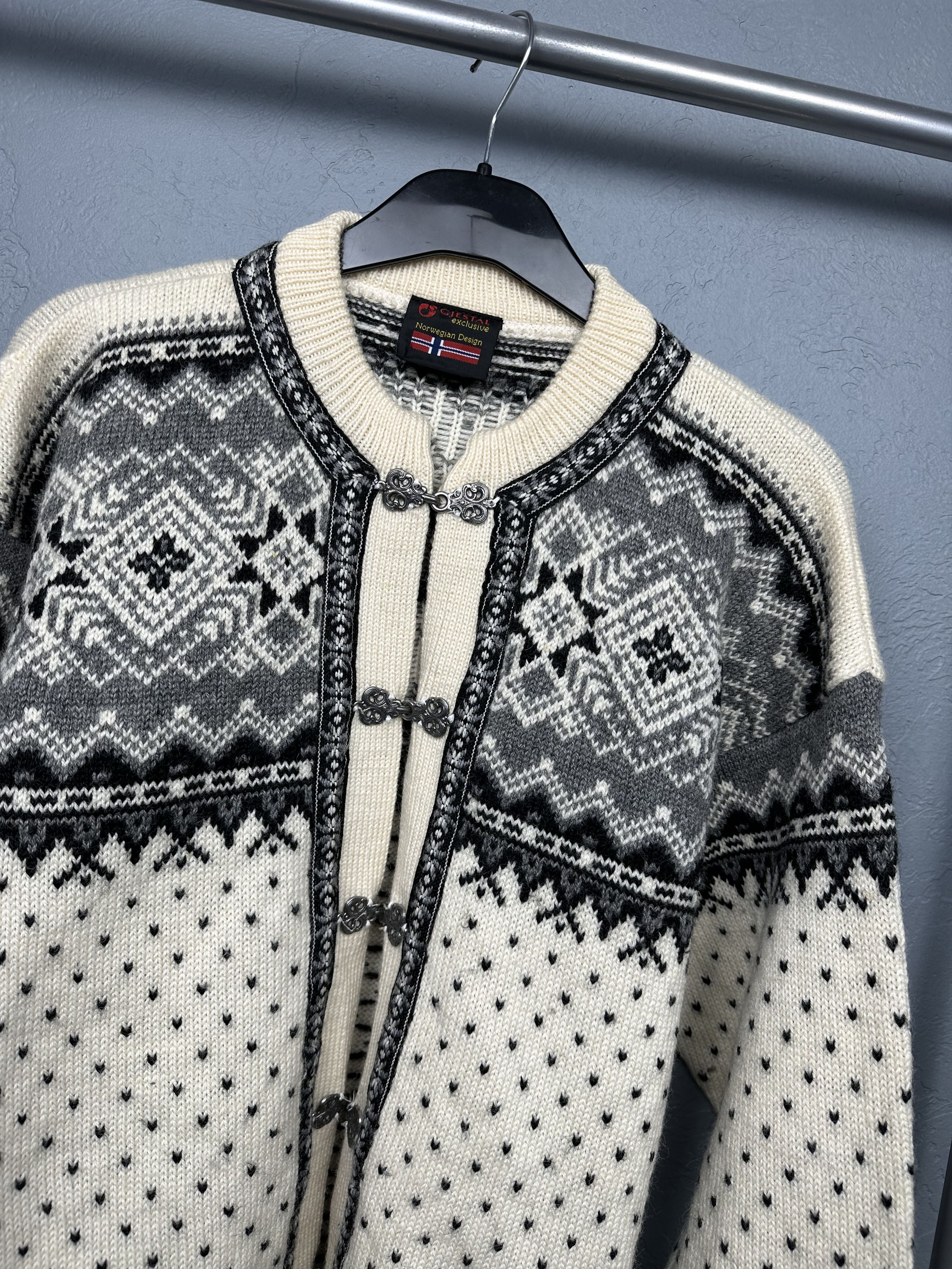 Other Norwegian Wool Vintage Mens Sweater Size US L / EU 52-54 / 3 - 2 Thumbnail