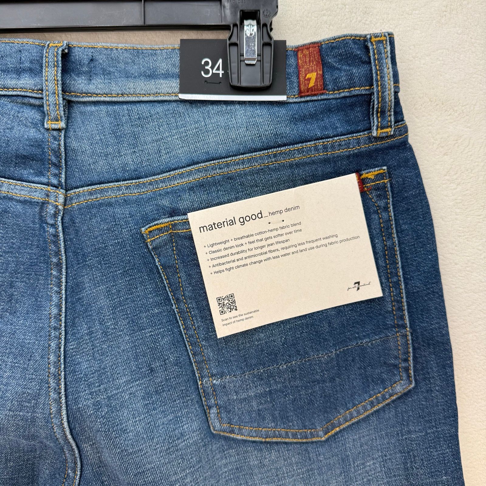 7 For All Mankind 7 FOR ALL MANKIND MEN'S 32 ADRIEN HEMP SLIM TAPERED DARK Size US 32 / EU 48 - 6 Thumbnail
