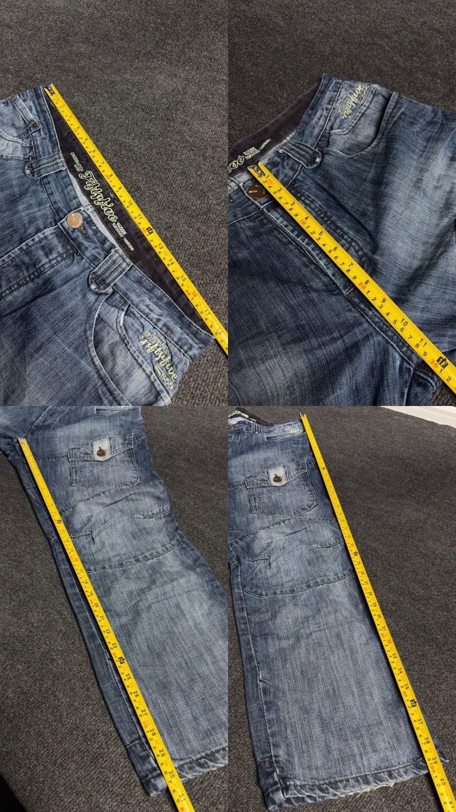 20471120 Japanese 00s Y2K Retro Sk8 Jnco Ecko Baggy Cargo Denim Jeans Size US 36 / EU 52 - 20 Thumbnail