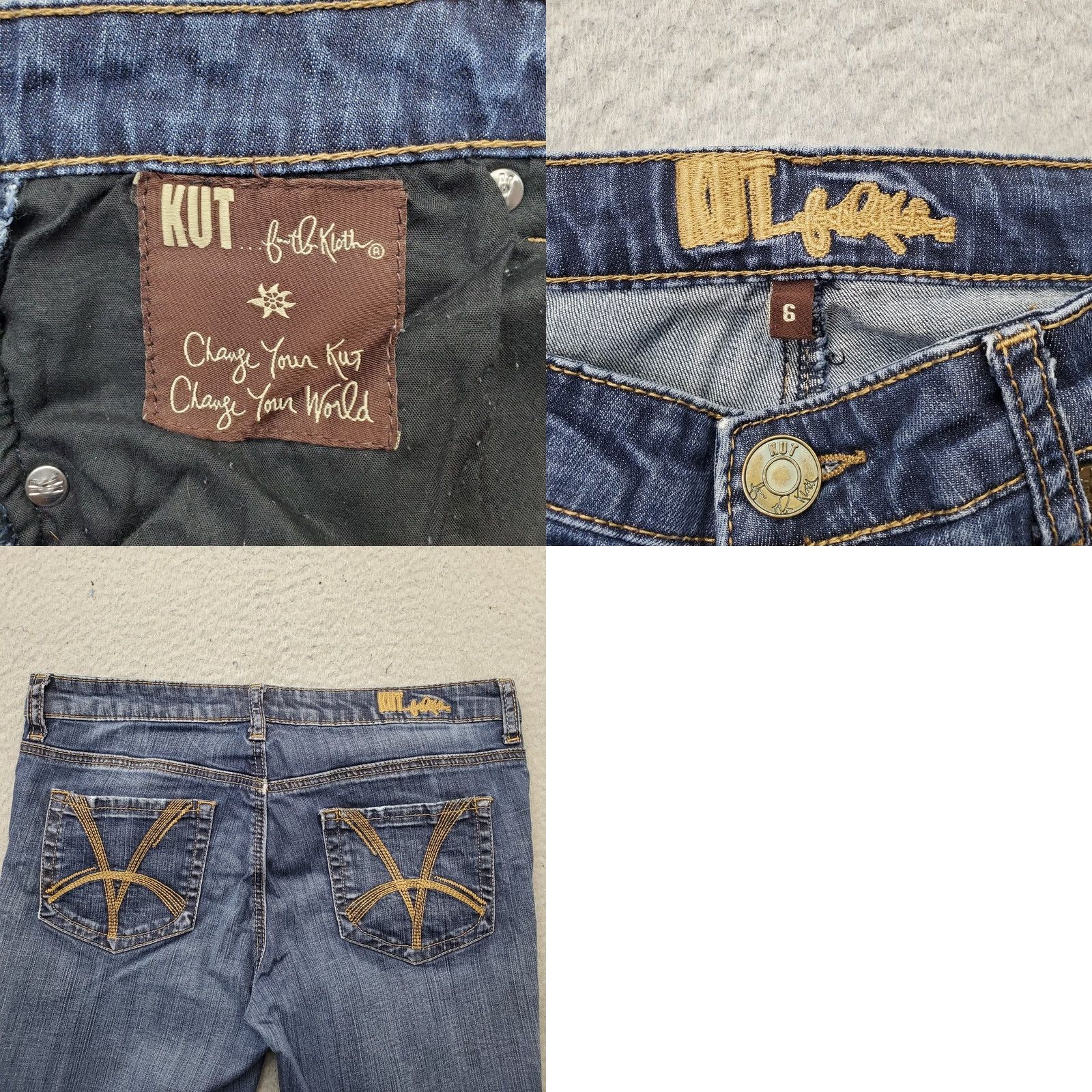 Vintage KUT from the Kloth Jeans Womens 6 Blue Denim Slim Fit Stretch 5-Pocket Design Size 28" / US 6 / IT 42 - 8 Thumbnail