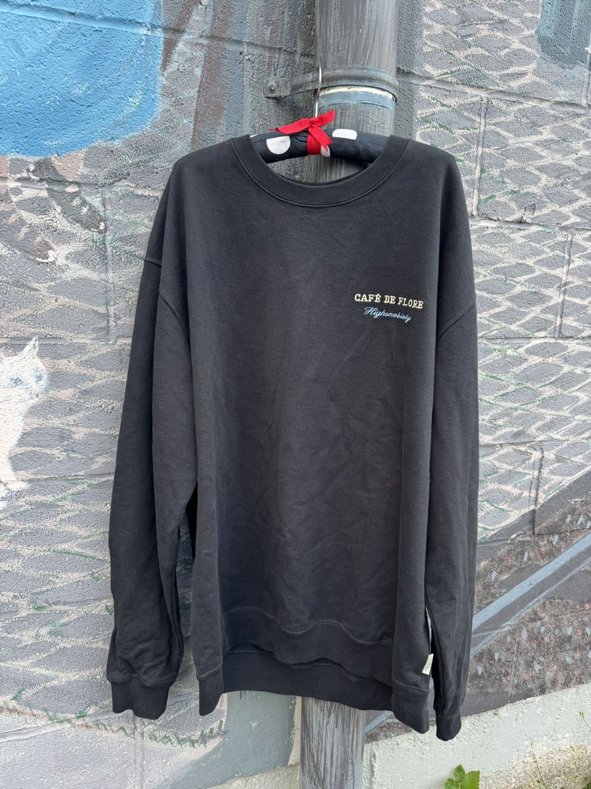 Highsnobiety X Café De Flore Crewneck Sweatshirt in Black, Men's (Size Xxl) — image 3 of 5