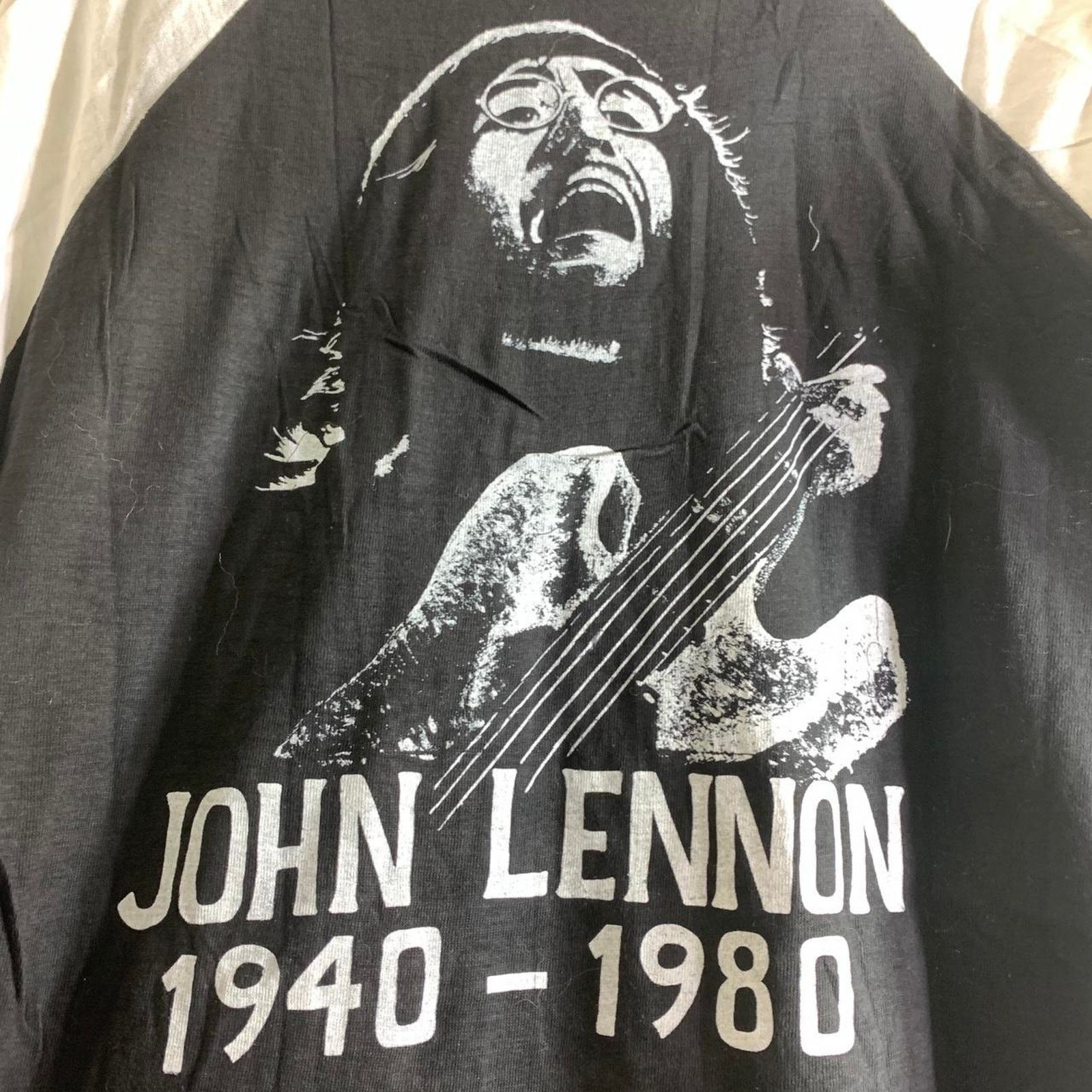 Vintage 1980 BEATLES JOHN LENNON Memorial baseball jersey tee shirt Size US XL / EU 56 / 4 - 6 Thumbnail