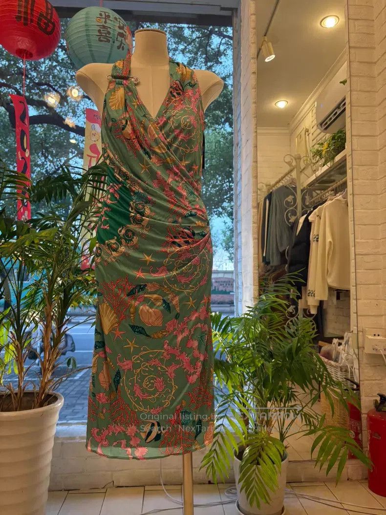 Versace Versace Ocean-themed printed halter neck dress Size S / US 4 / IT 40 - 3 Thumbnail
