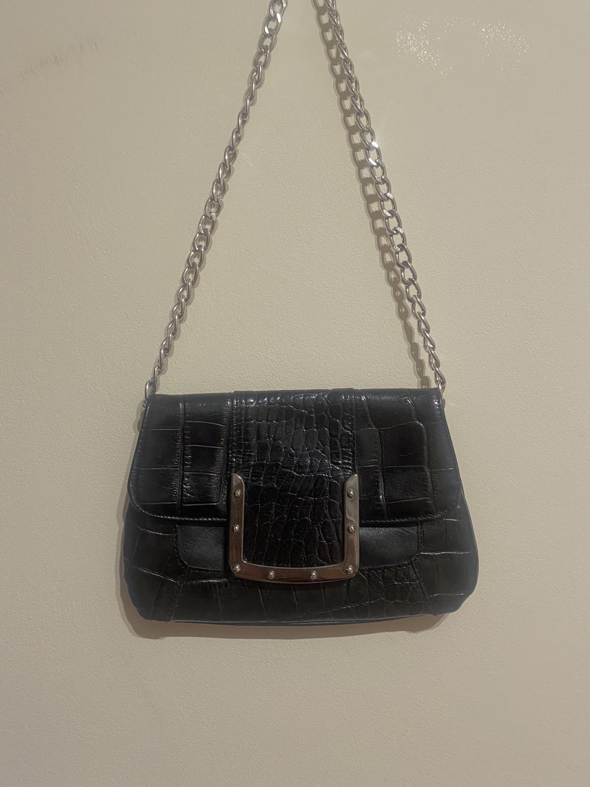 Other Vintage Elephant Leather Croc-Embossed Chain Shoulder Bag Size ONE SIZE - 1 Thumbnail
