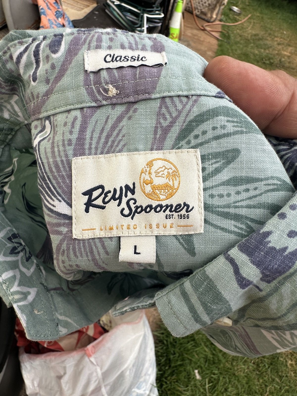 Reyn Spooner PreOwned Reyn Spooner Classic Fit Green Hawaiian Men's L Size US L / EU 52-54 / 3 - 4 Thumbnail