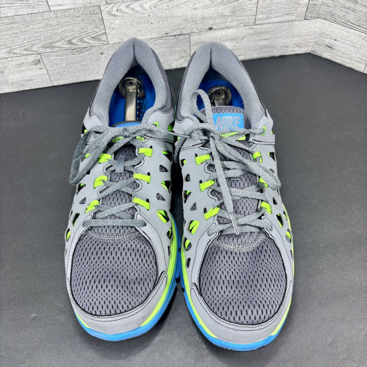 Nike Nike Dual Fusion Run 2 Grey/Lime/Blue Running Shoes Sz 13 Size US 13 / EU 46 - 3 Thumbnail