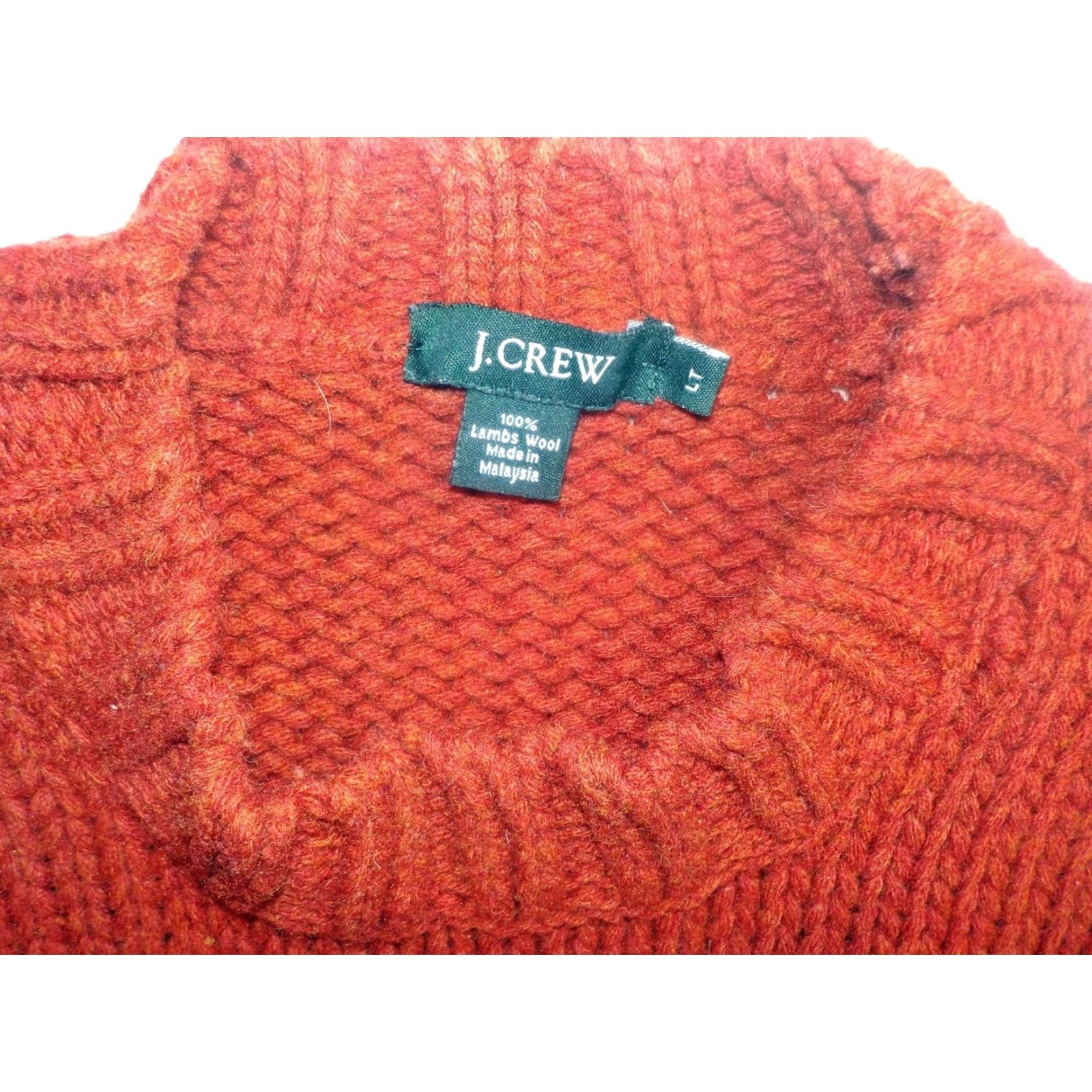 J.Crew J. Crew Heavyweight 100% Lambs Wool Crewneck Sweater LT Men Wool Rust/Brown/Beige Striped V-Neck Size LT Mens Size US L / EU 52-54 / 3 - 3 Thumbnail