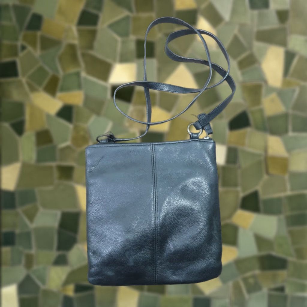 Fossil Fossil Crossbody Bag Purse Black Leather Mini 8”x8” Women Zip Casual Size ONE SIZE - 1 Thumbnail