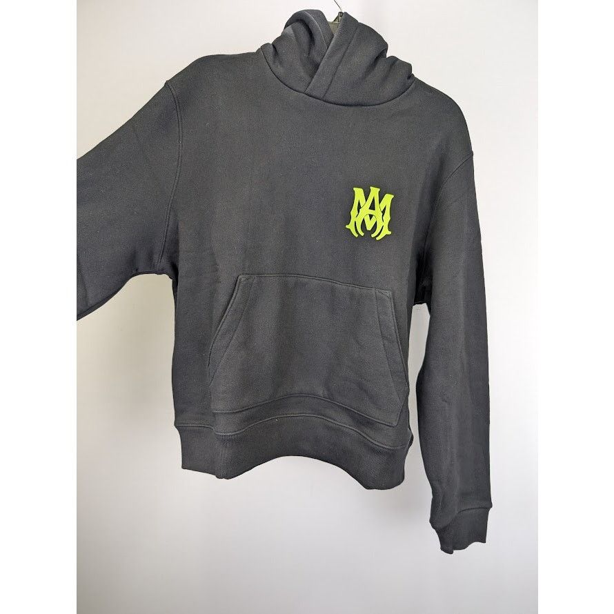 Amiri o1rshd1 Q:4 / MA Logo Hoodie in Black/Lime Size US M / EU 48-50 / 2 - 11 Thumbnail