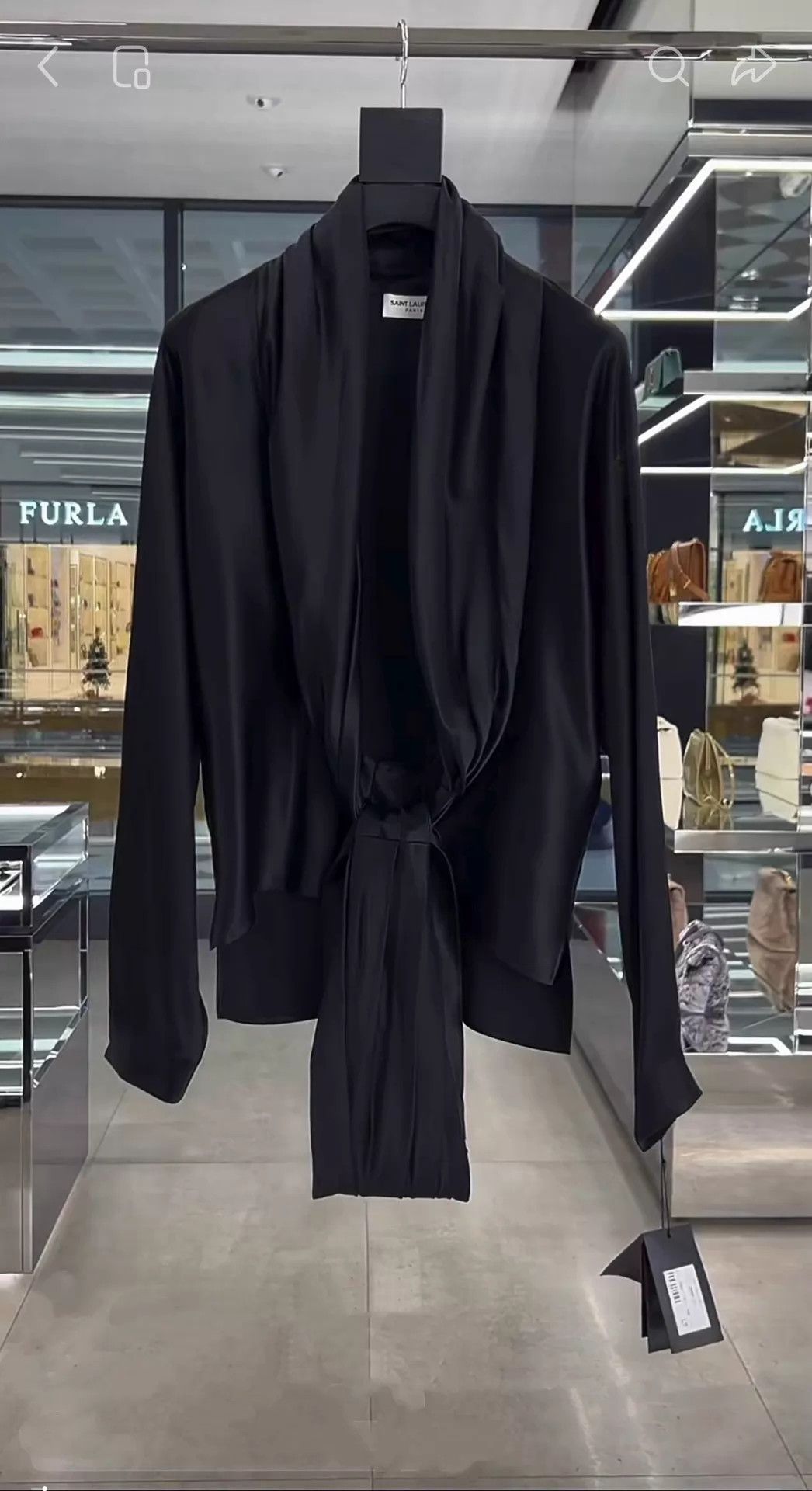 Saint Laurent Paris Saint Laurent FW23 Crepe Satin Drape Shirt XXL NWT Size US XXL / EU 58 / 5 - 1 Thumbnail