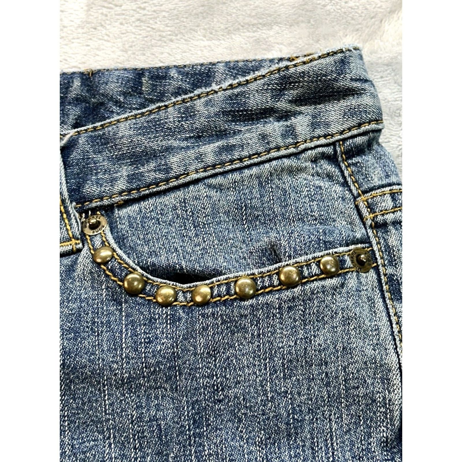 Michael Kors VINTAGE Michael Kors Jeans Women Sz 4 Blue Bootcut Western Biker Cowgirl Studded Boho 90s Hip Hop Punk Rock Motorcycle Jeans Womens Size 27" / US 4 / IT 40 - 5 Thumbnail