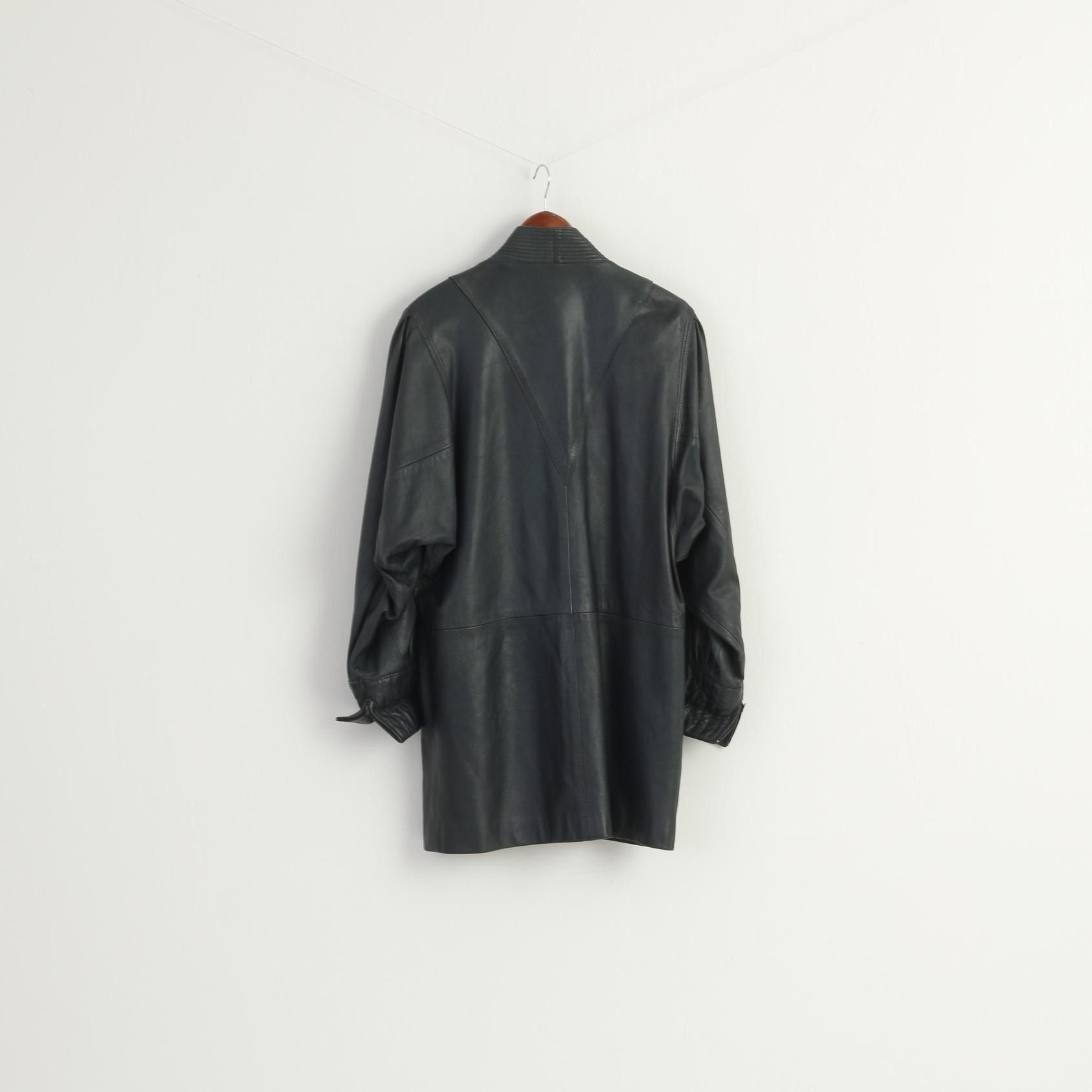 Vintage Vintage Women M Jacket Navy Soft Leather Bomber 8752 Size M / US 6-8 / IT 42-44 - 6 Thumbnail