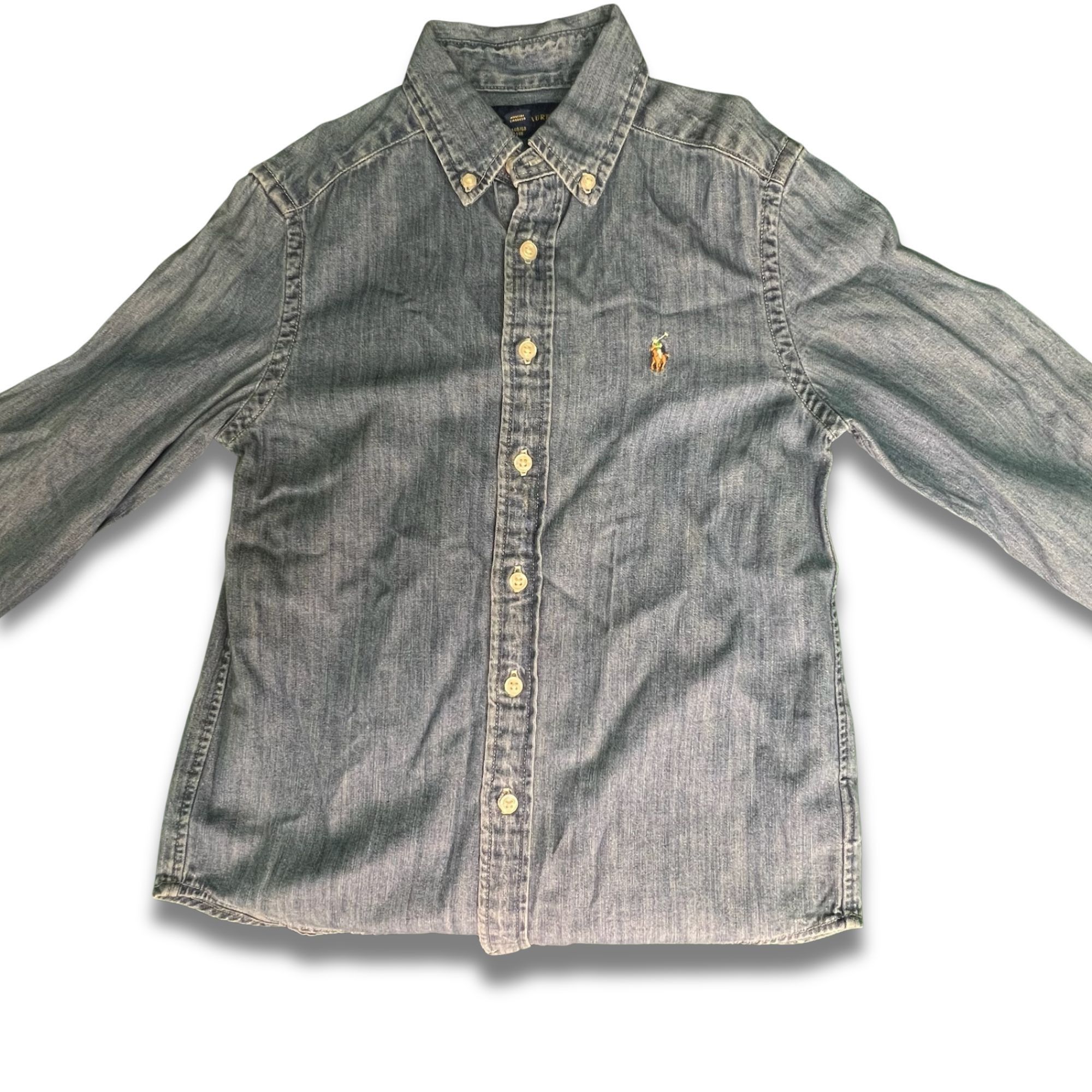 Polo Ralph Lauren Boys Denim Button-Down Shirt Size Small Lo