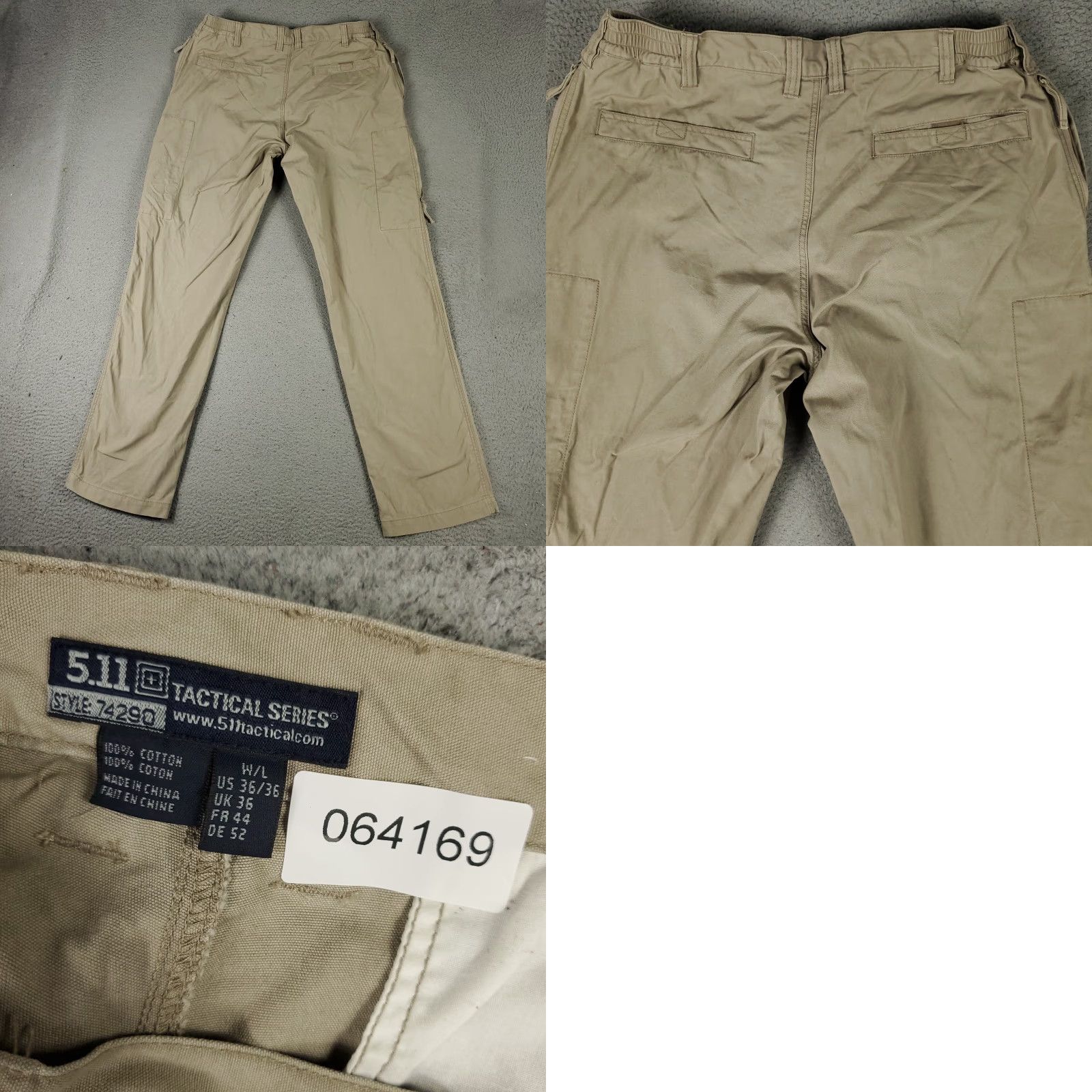 Vintage 5.11 Tactical Pants Mens 36x36 Beige Cargo Pocket Straight Regular 5.11 Taclite Pro Vintage No N/A Size US 36 / EU 52 - 8 Thumbnail
