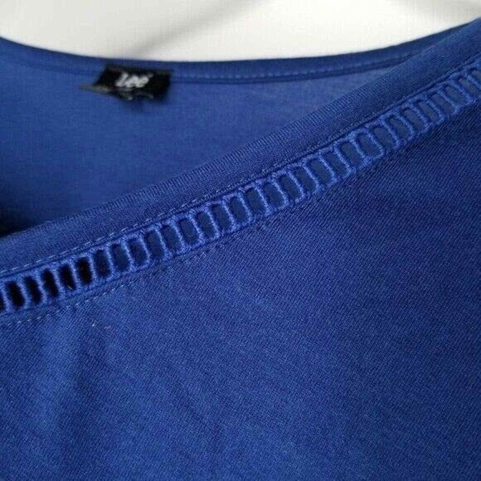 Lee Lee Sleeveless Short Cap Sleeve Top Blouse Shirt Blue Paisle Size L / US 10 / IT 46 - 7 Thumbnail