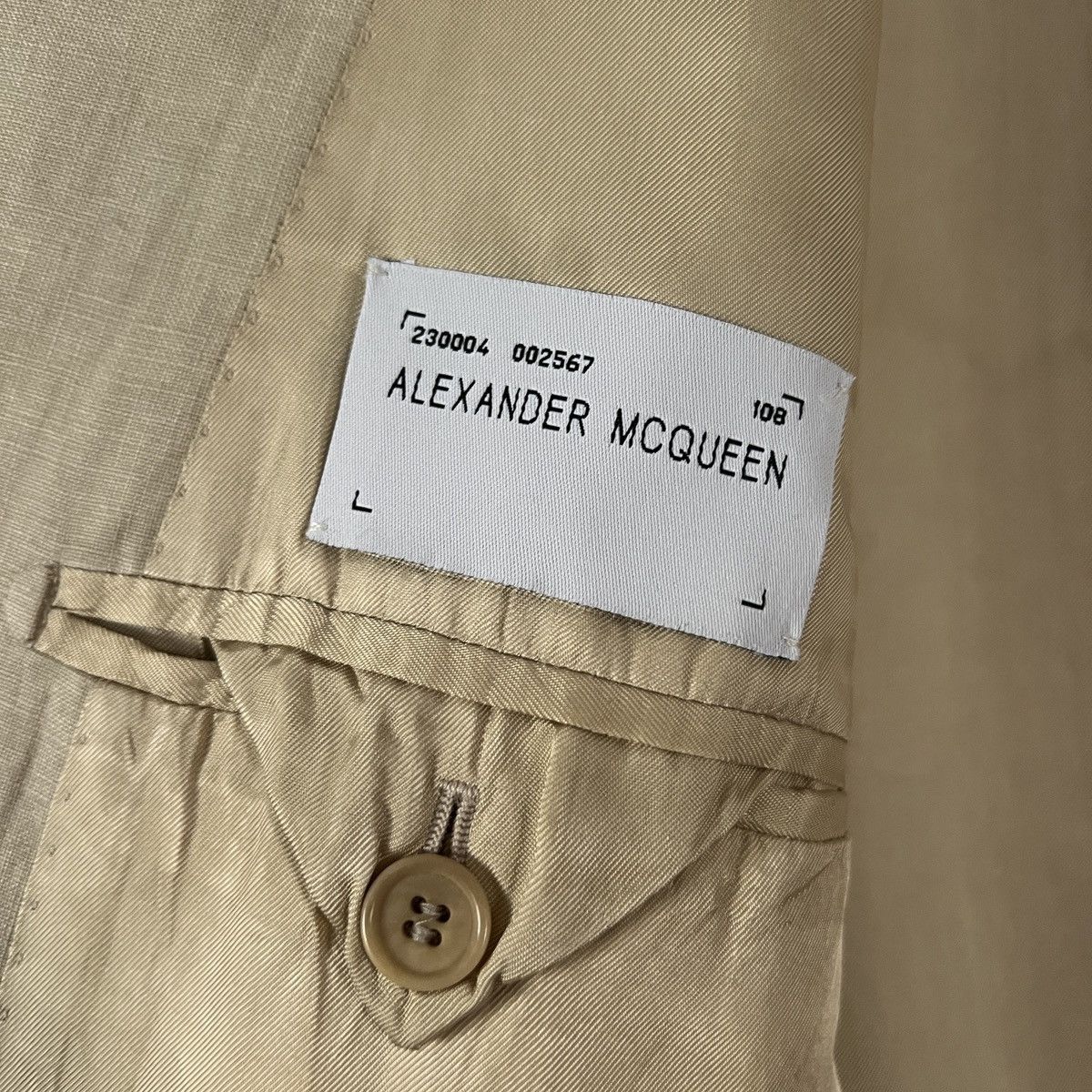 Alexander McQueen Vintage Alexandr Mcqueen Linen Blazer Size 46R - 10 Thumbnail