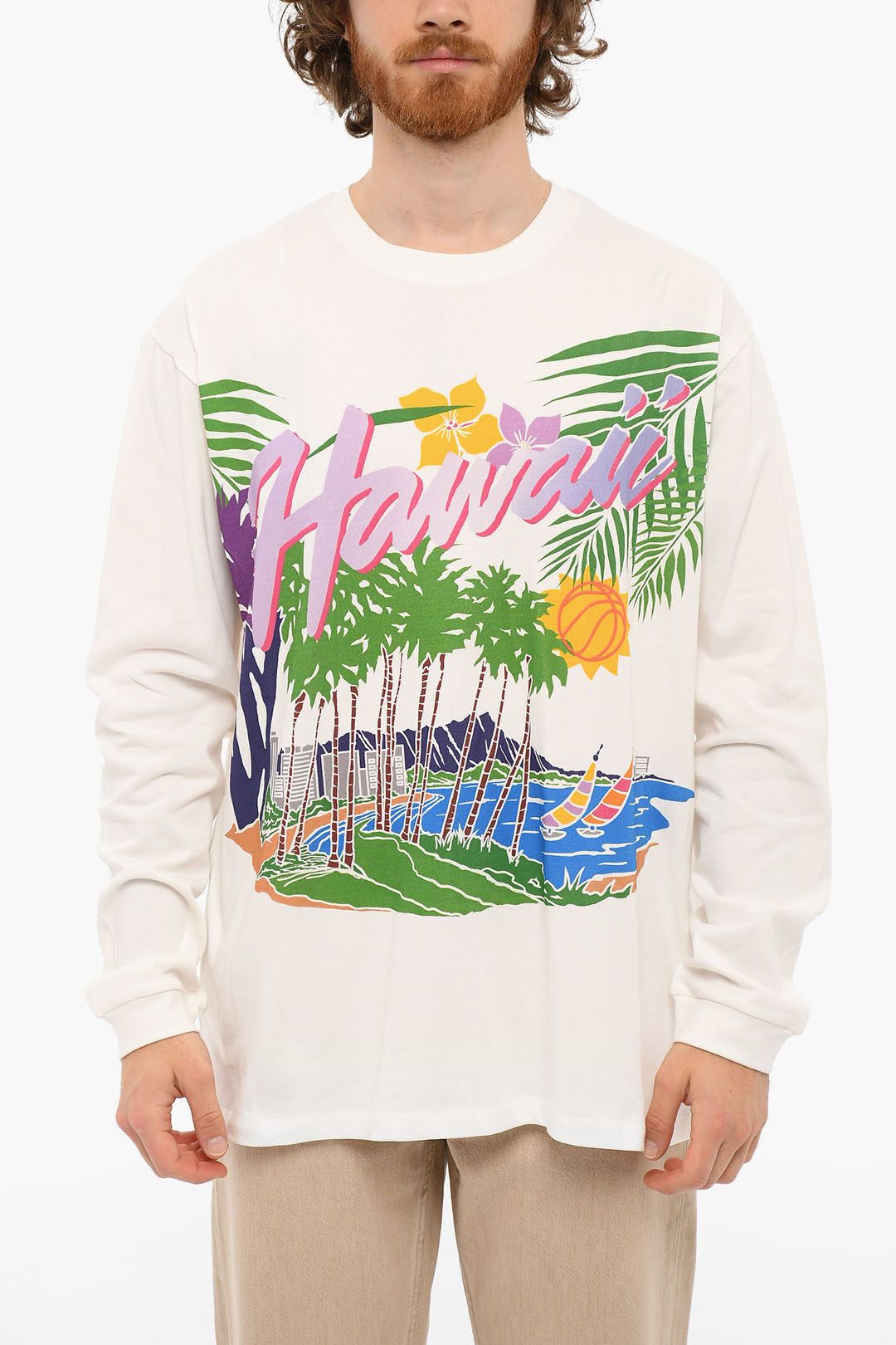 image of Just Don Og1Mm0424 Crewneck T-Shirt In White, Men's (Size XS)