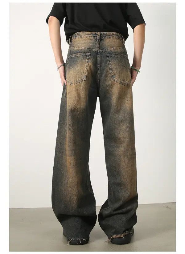 Japanese Brand Kayama x Itou Washed distressed straight-leg loose jeans Size US 32 / EU 48 - 5 Thumbnail