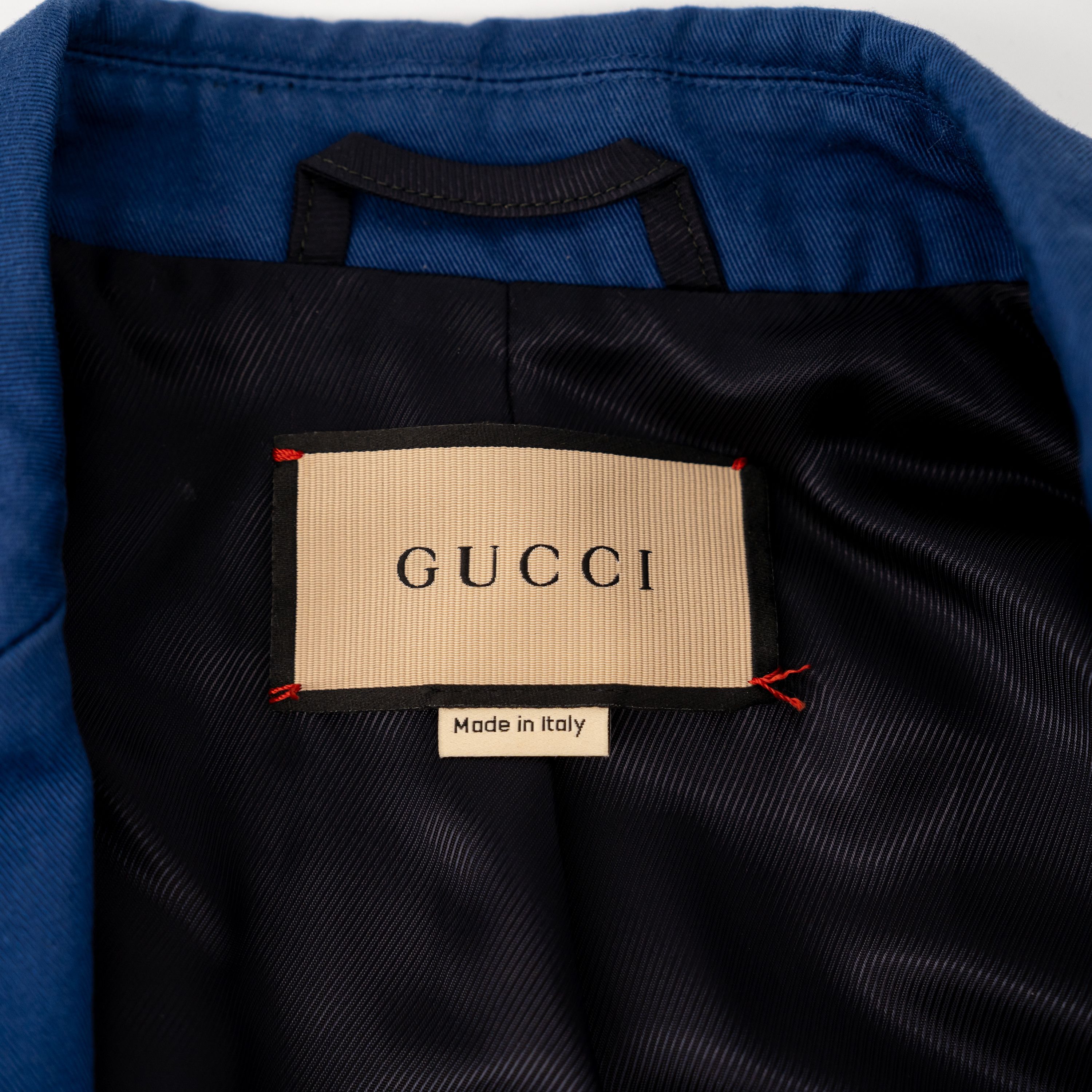 Gucci 50 L - Gucci Drill Jacket Cotton Blue Blazer Size US L / EU 52-54 / 3 - 9 Thumbnail