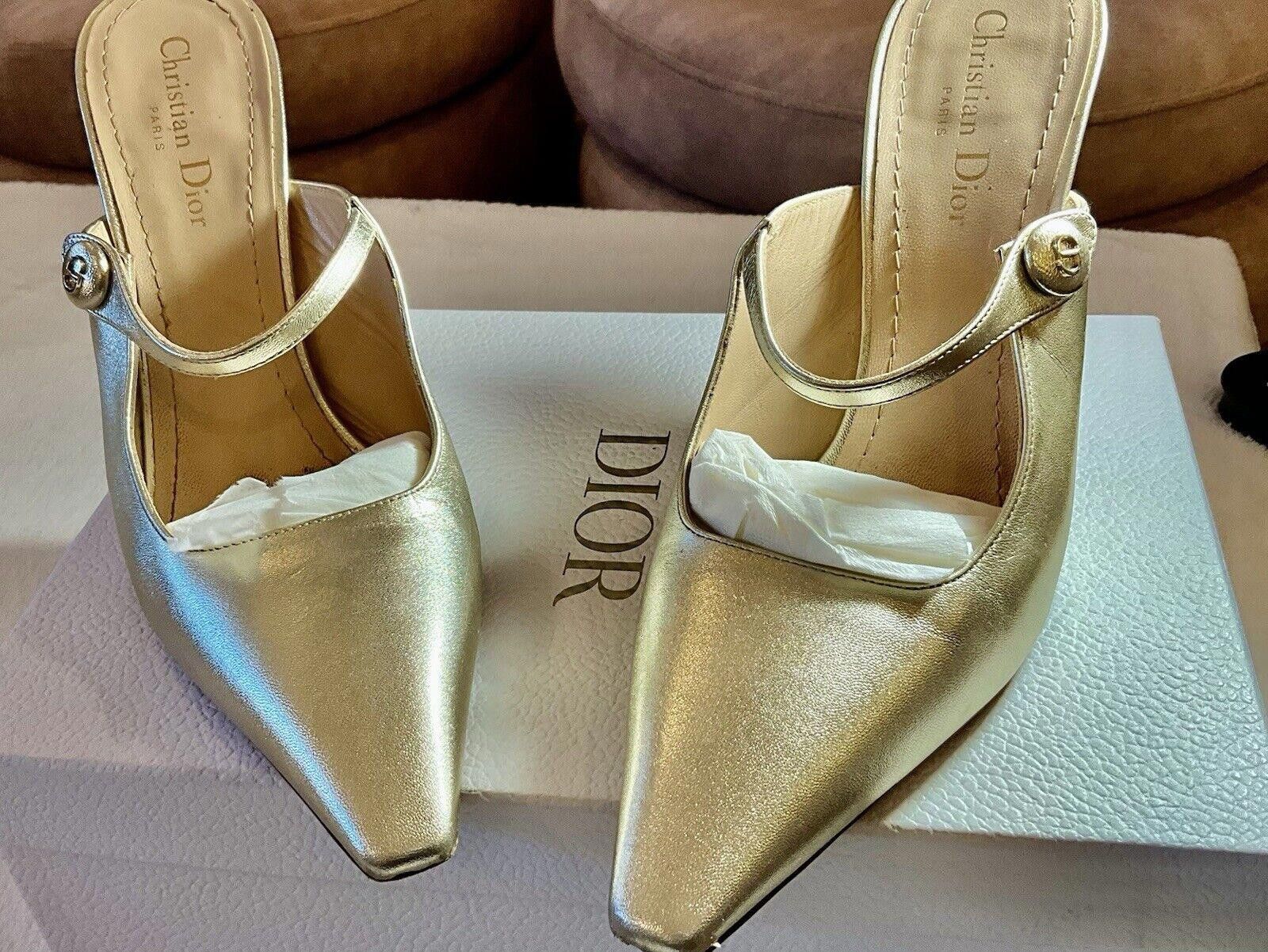 Dior Christian Dior Gold Slip On Pointed Heels Size 41 Size US 10 / IT 40 - 5 Thumbnail
