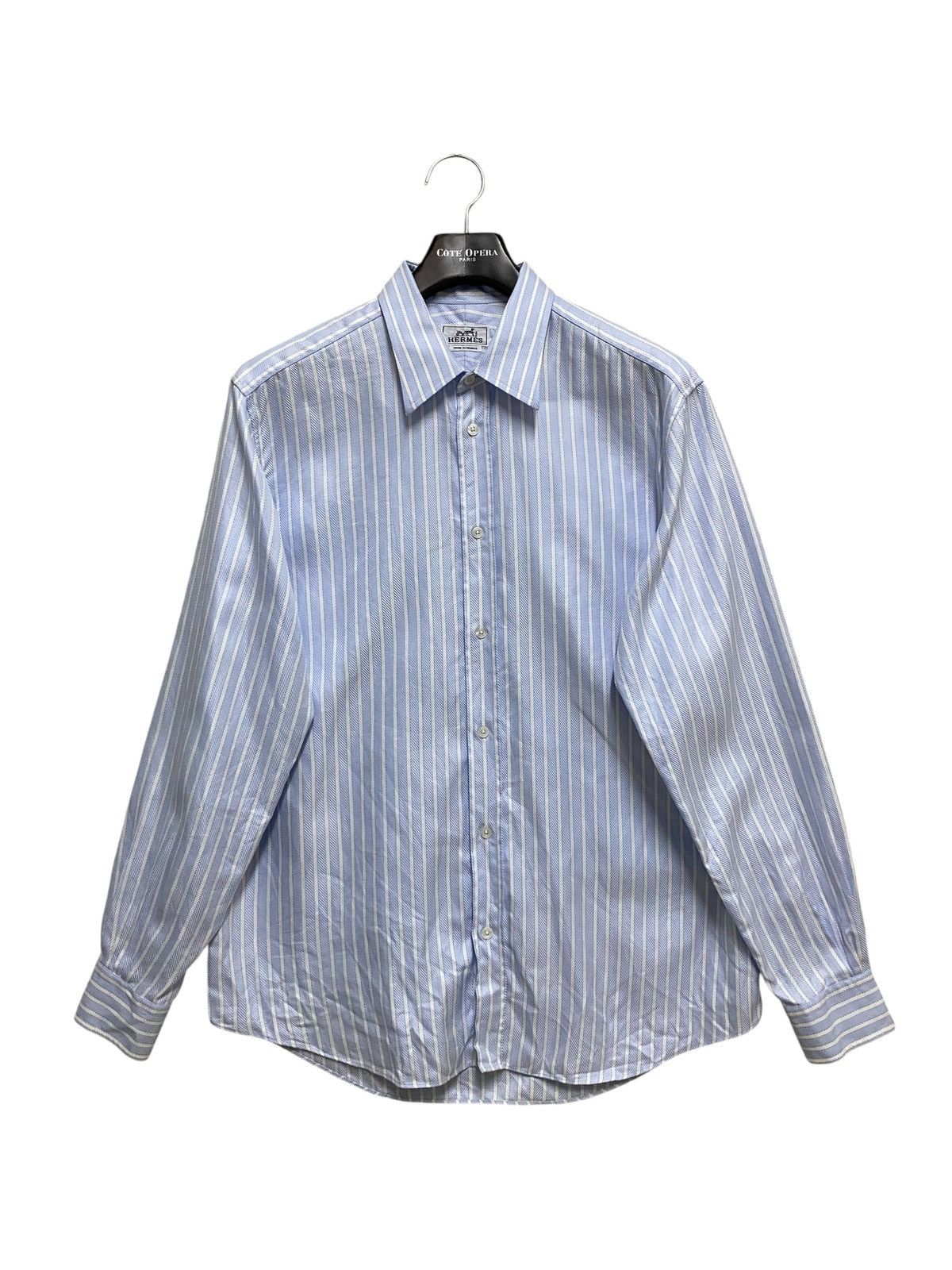 Hermes Vintage 90s hermes martin margiela era shirt button striped