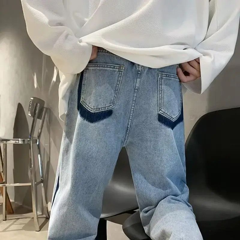 Japanese Brand Loose straight leg spliced jeans Size US 32 / EU 48 - 2 Thumbnail