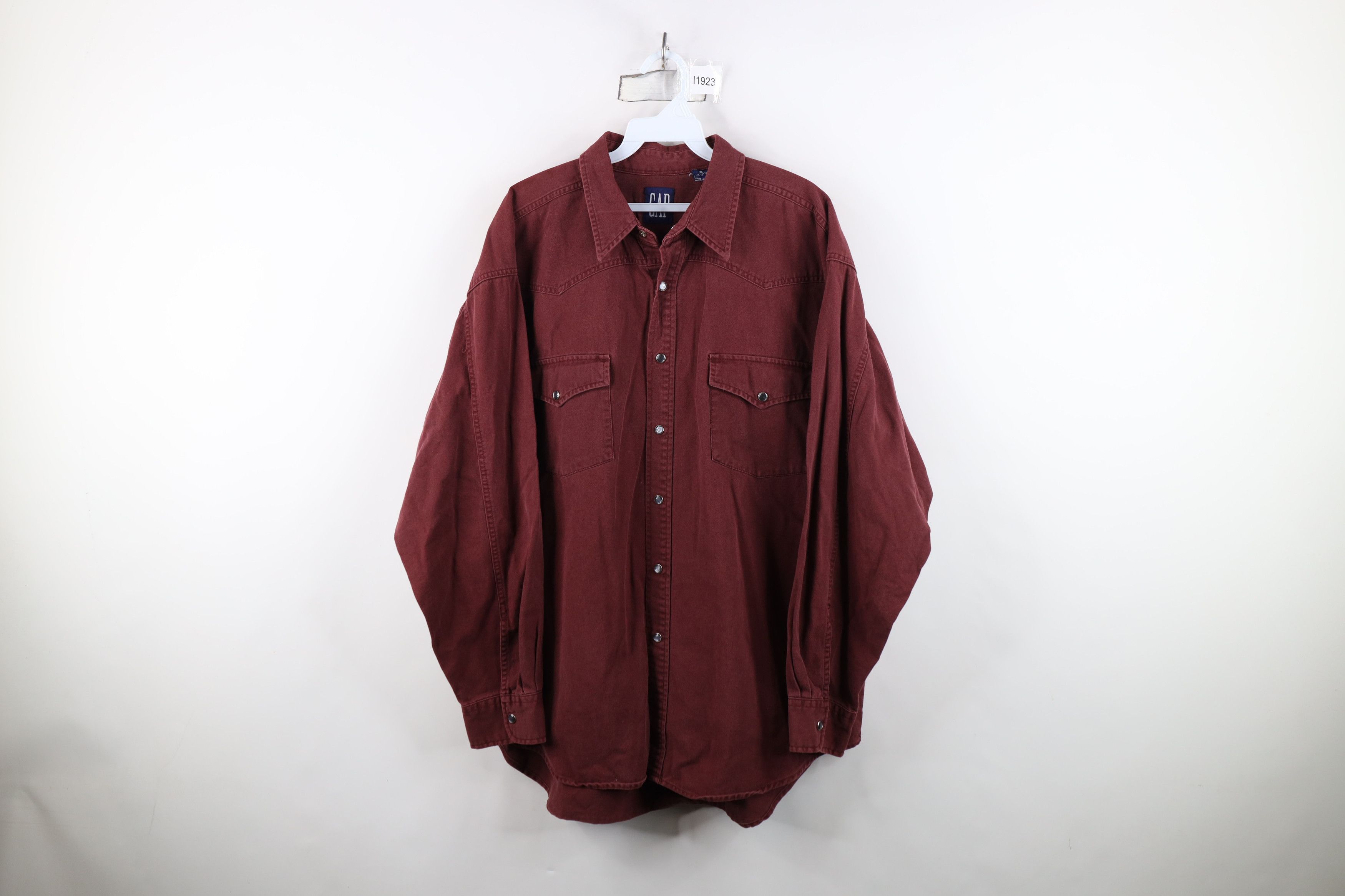 Gap Vintage 90s Gap Western Cowboy Snap Button Shirt Red Cotton Size US XL / EU 56 / 4 - 1 Thumbnail