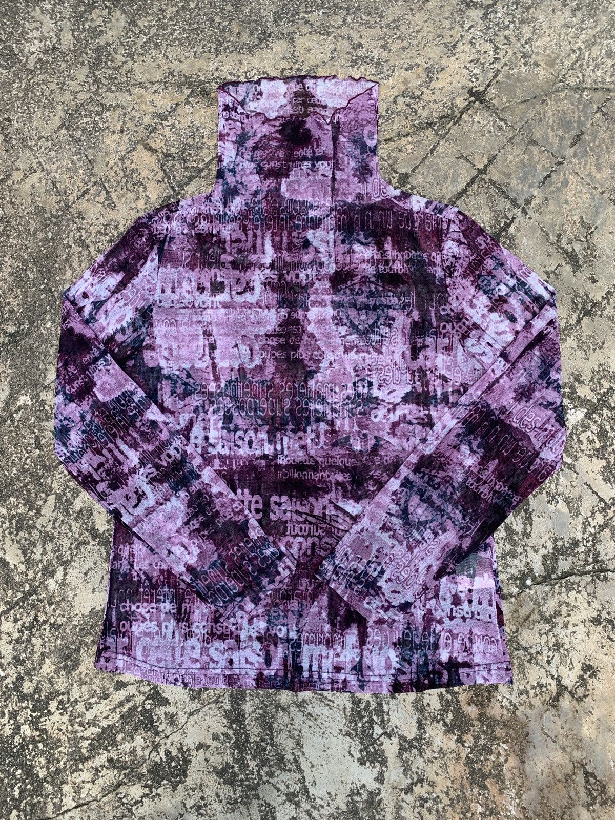 If Six Was Nine × Japanese Brand × Le Grande Bleu (L.G.B.) y2k Echo Sports Pink Purple Poem Words Longsleeve Mesh Top Size M / US 6-8 / IT 42-44 - 1 Thumbnail