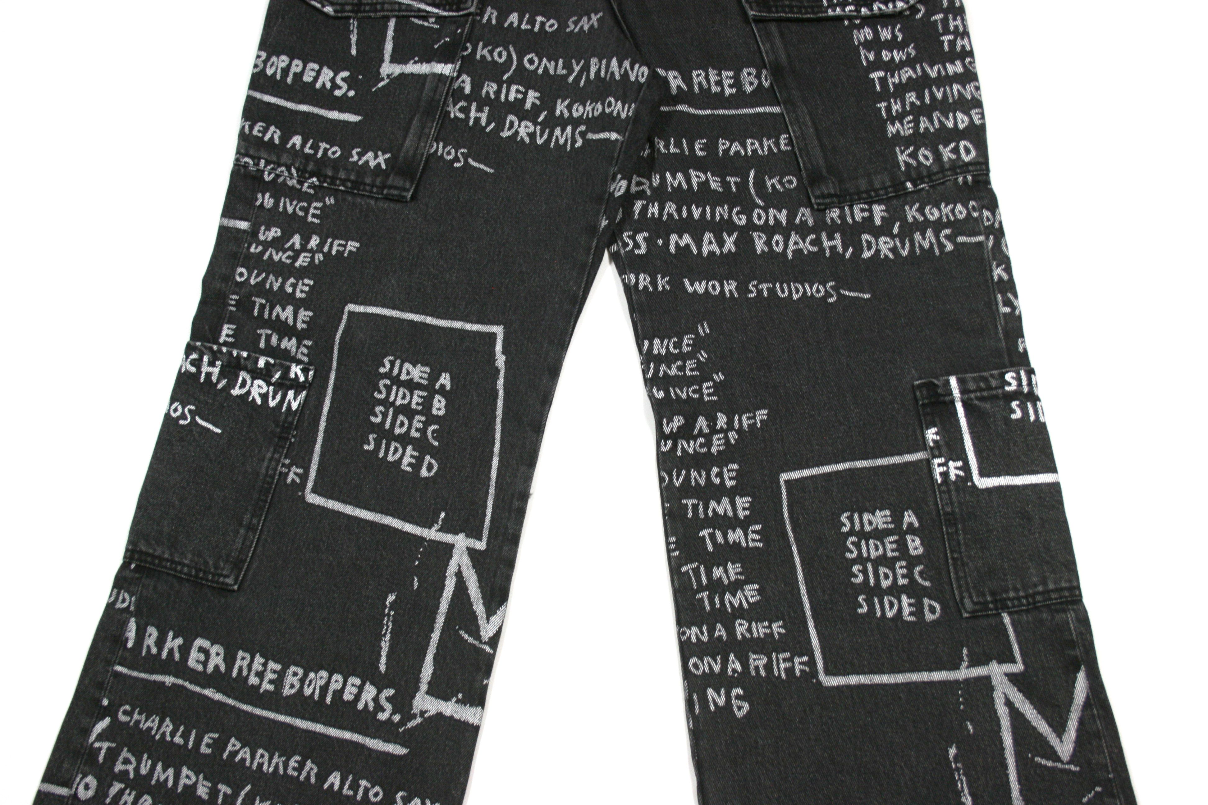 H&M × Jean-Michel Basquiat × Who Decides War Printed All Over Baggy Cargo Jeans Size US 36 / EU 52 - 8 Thumbnail