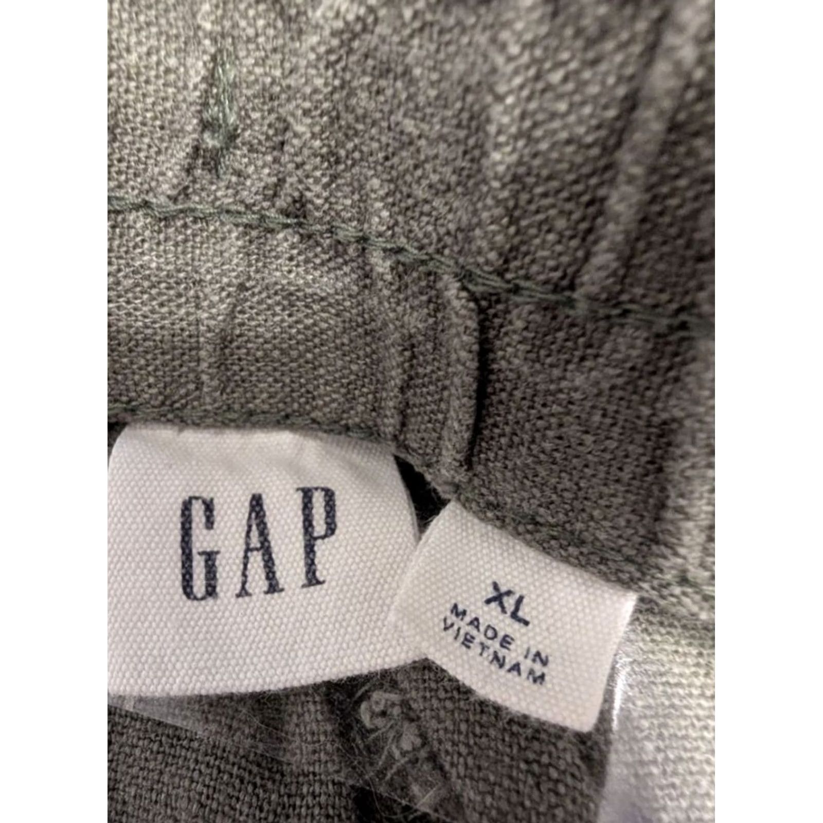 Gap Gap Olive Green Linen Blend Drawstring Elastic Waist Shorts Casual Womens XL Tall Size 40" / US 18 - 4 Thumbnail