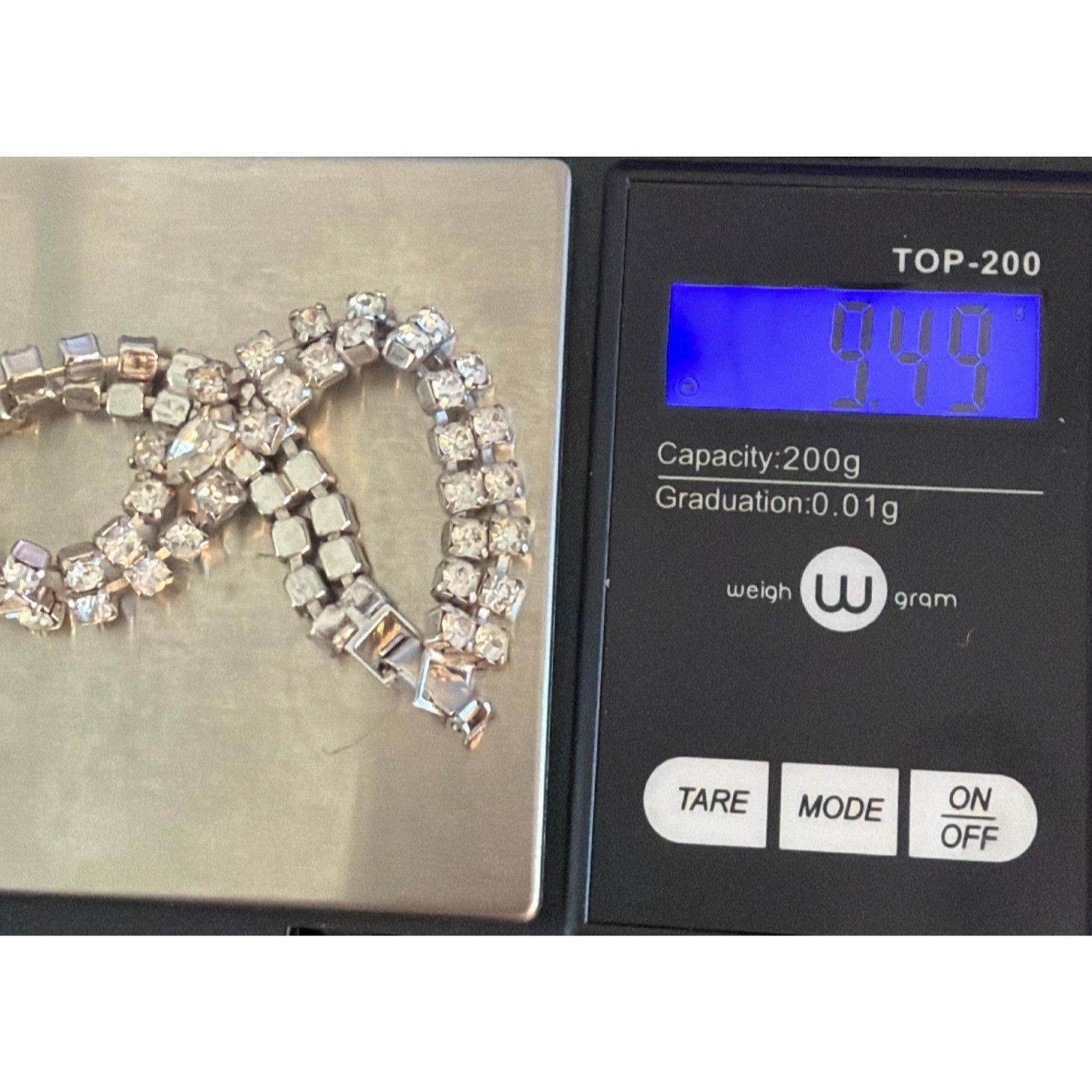Other Vtg Silver Tone Crystal Rhinestone Tennis Bracelet Bridgerto Size ONE SIZE - 5 Thumbnail