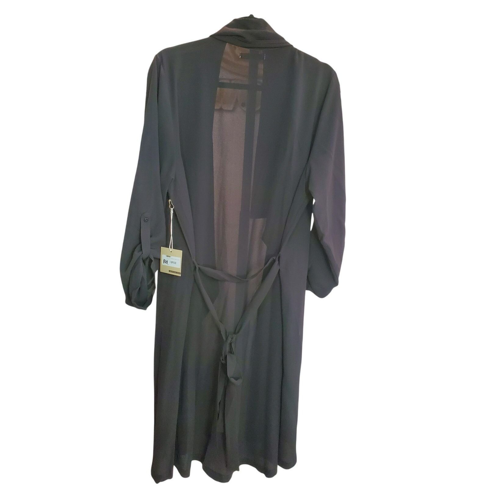 Other Active USA Black Sheer Tie Front Drape Jacket Size 1XL Size XXL / US 16-18 / IT 52-54 - 2 Thumbnail