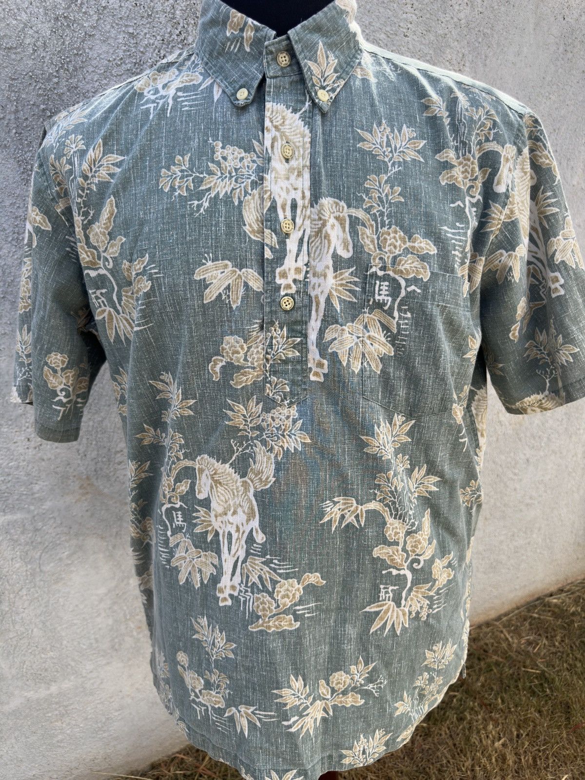 Reyn Spooner Reyn Spooner Hawaiian Print Green 3/4 Button Men's Medium Size US M / EU 48-50 / 2 - 1 Thumbnail