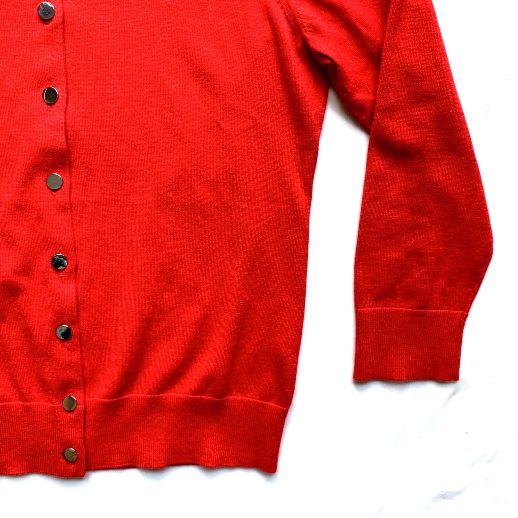 Banana Republic Banana Republic Silk Blend Cardigan Sweater Womens Small 3/4 Sleeve Red Lava NEW Size S / US 4 / IT 40 - 6 Thumbnail
