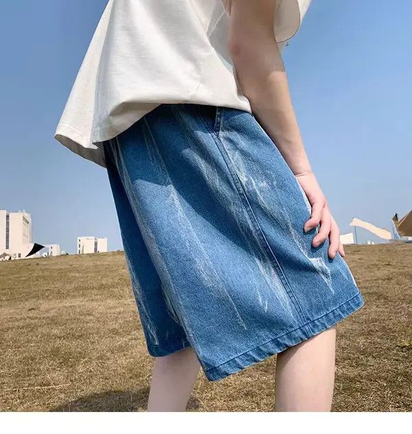VIBE Blue High Street Vintage Casual Denim Shorts Size US 31 - 4 Thumbnail