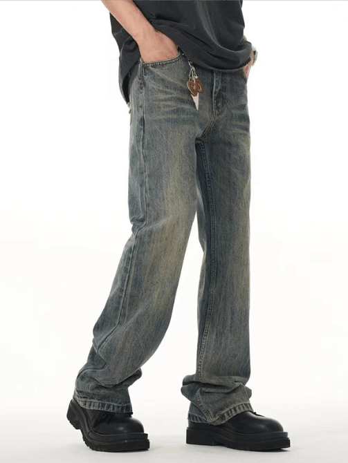 Japanese Brand × Jean Men's washed distressed spring light blue flared jeans Size US 32 / EU 48 - 3 Thumbnail