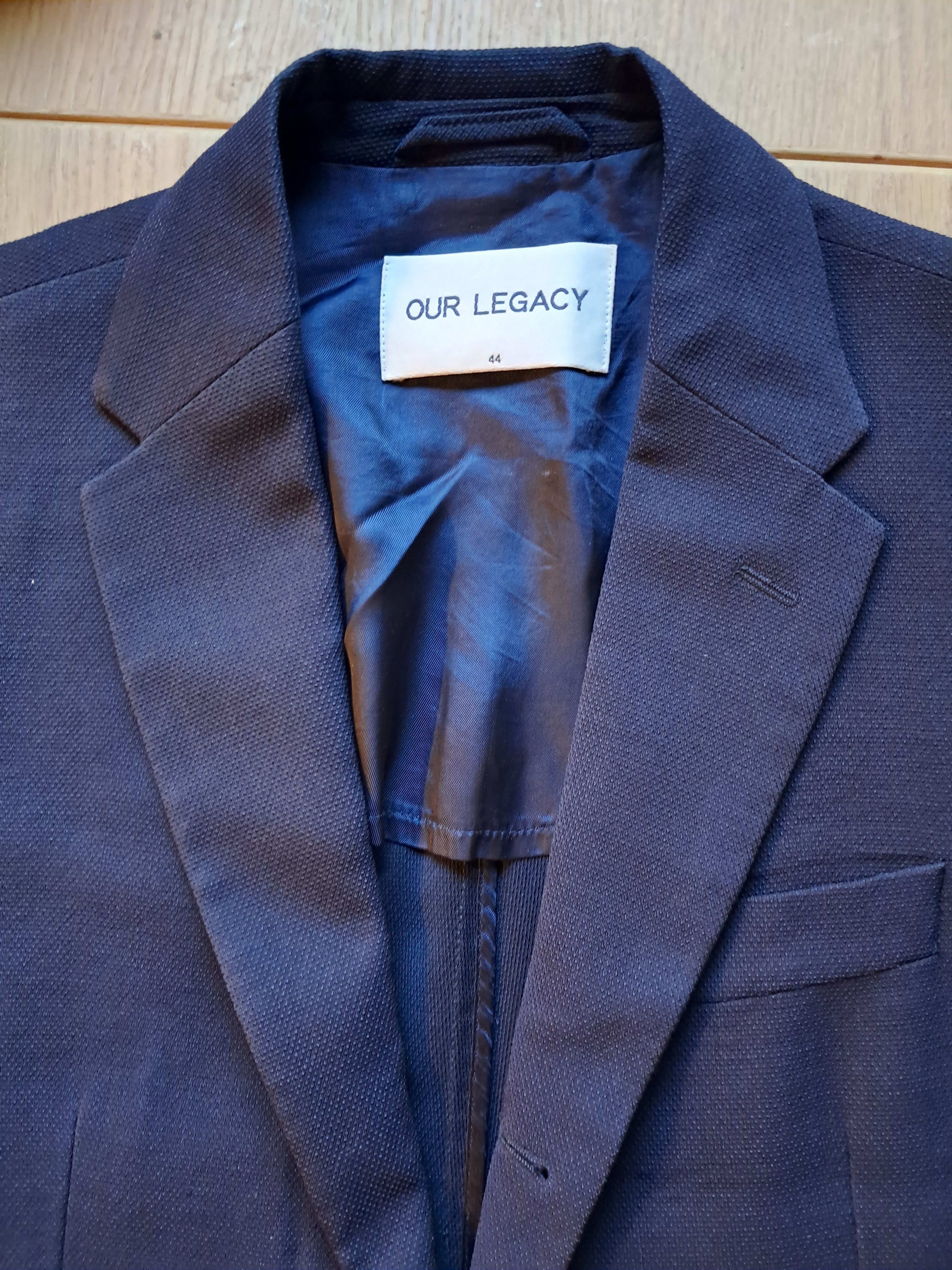 Our Legacy Navy suit jacket blazer sz 44 virgin wool light