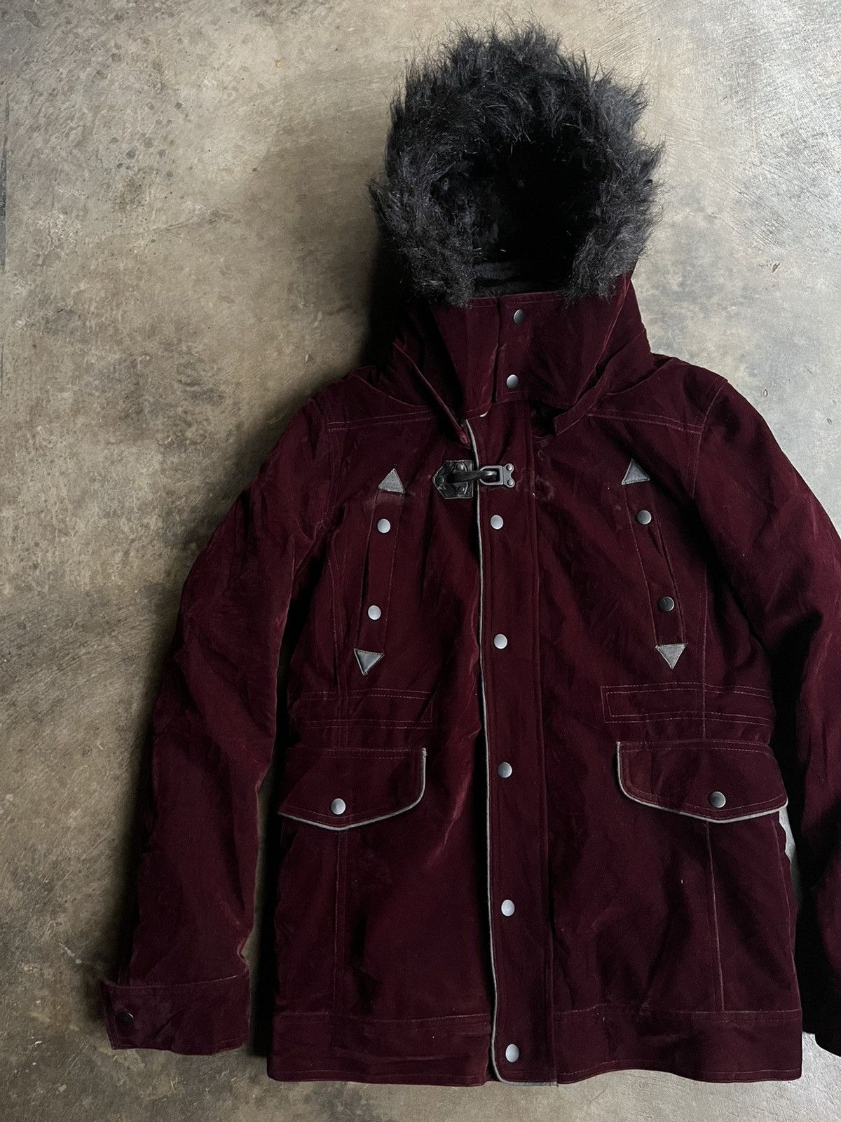 JAPANESE SEMANTIC DESIGN VELVET FUR BONDAGE JACKET VKEI PUNK