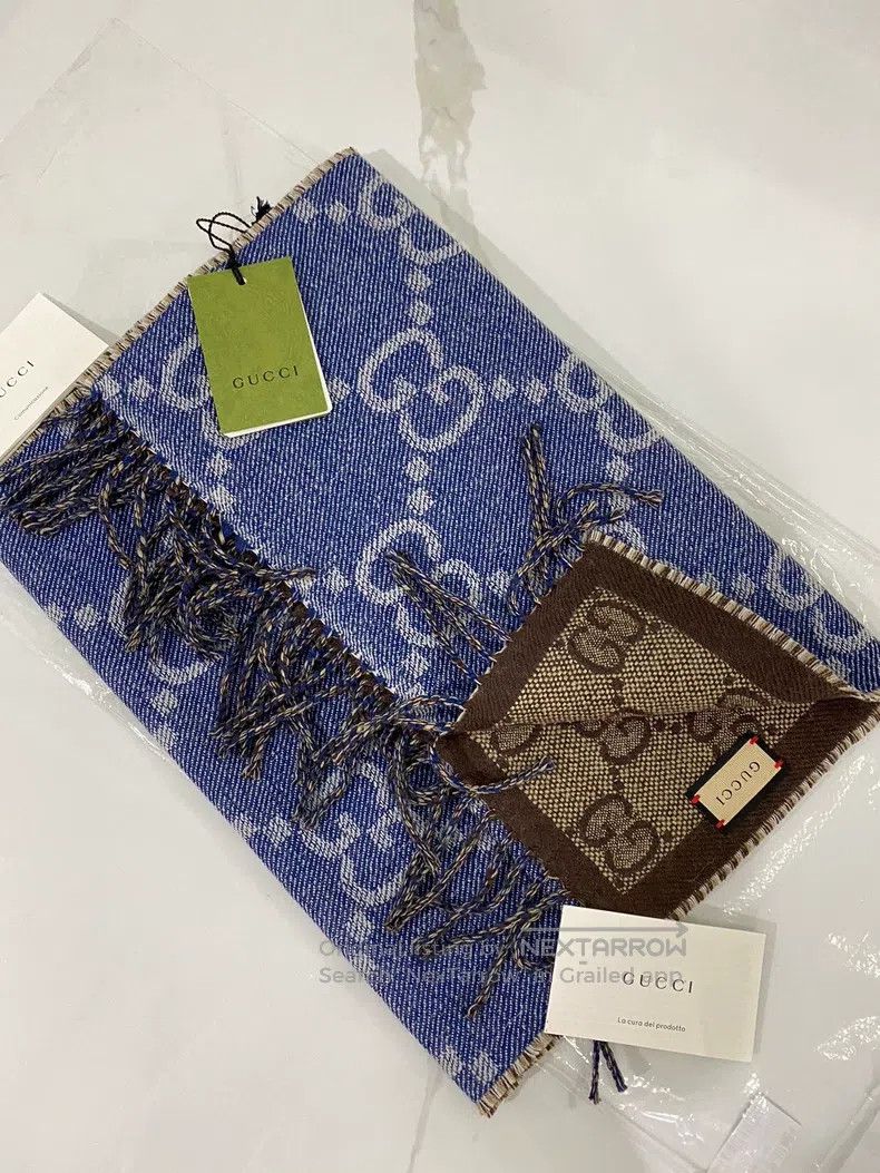 Gucci Gucci Scarf denim blue Size ONE SIZE - 1 Thumbnail