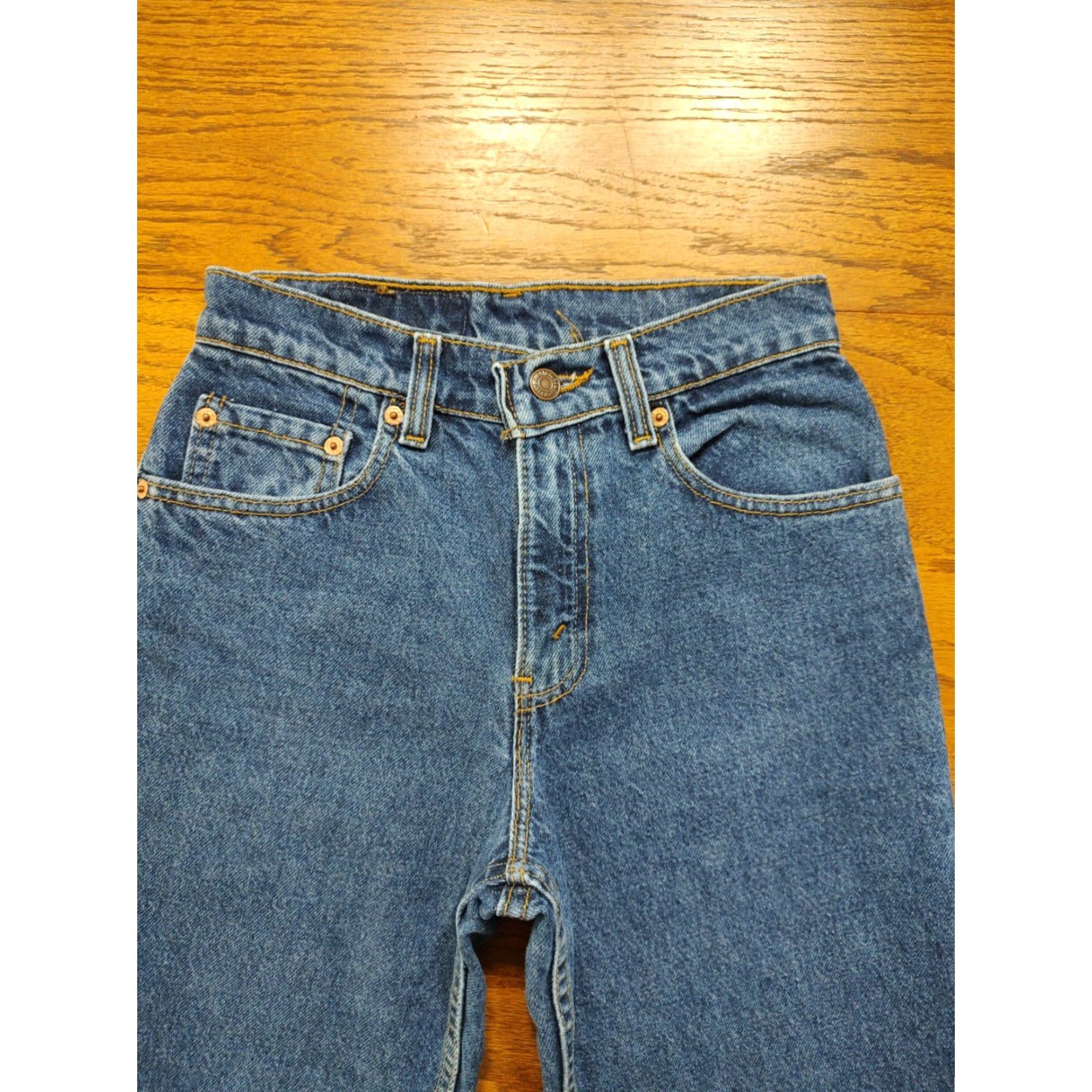 Levi's VINTAGE Levi's Jeans 550 USA Relaxed Tapered Womens 25x29 Zip 29 Inseam Blue 100% Cotton 90s Retro USA Size 42" / US 20 - 5 Thumbnail