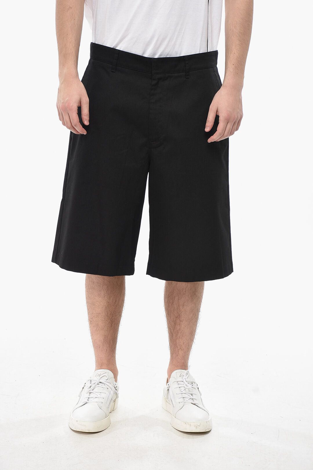 Givenchy Cotton-Blend Chino Shorts With Belt Loops Size US 31 - 1 Thumbnail