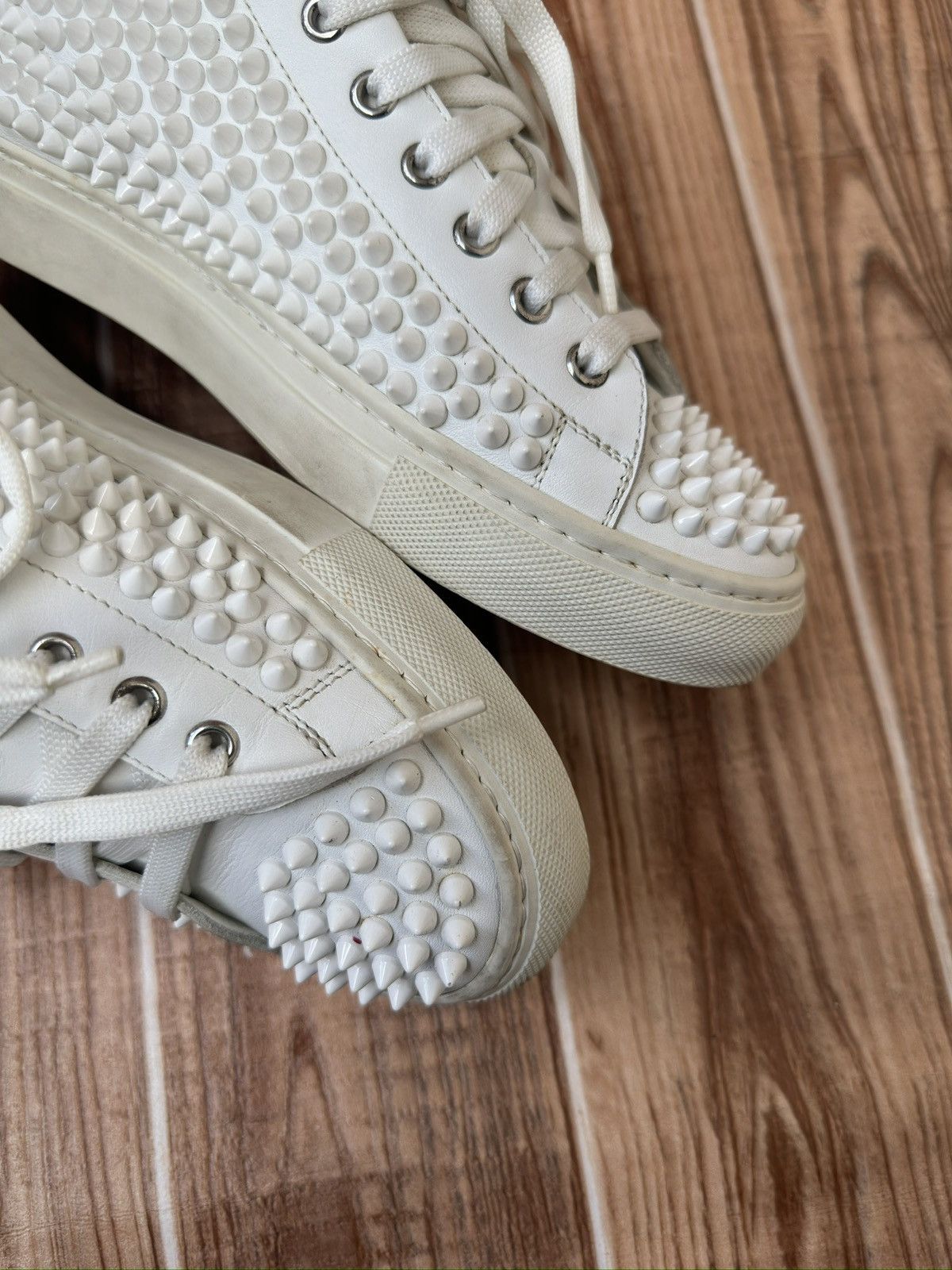 Philipp Plein Philipp Plein 78 Studded Spiked White Low Top Trainers Size US 9 / EU 42 - 10 Thumbnail