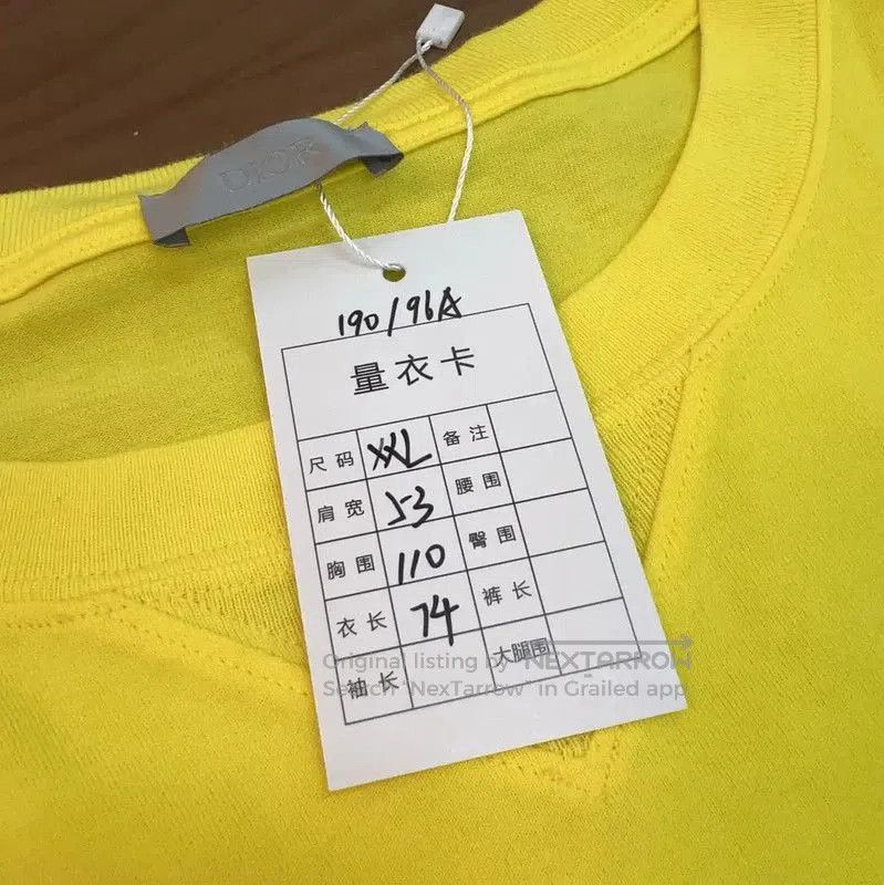 Dior Dior Men's Yellow Cotton T-Shirt . Size US XL / EU 56 / 4 - 6 Thumbnail