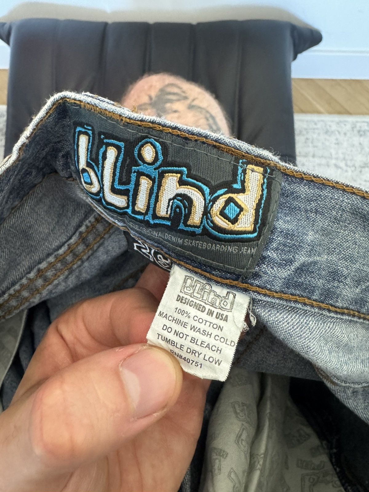 Hook-Ups Vintage Skate Denim Pant Blind Jeans Skateboard Sk8 Anime Size US 26 / EU 42 - 4 Thumbnail
