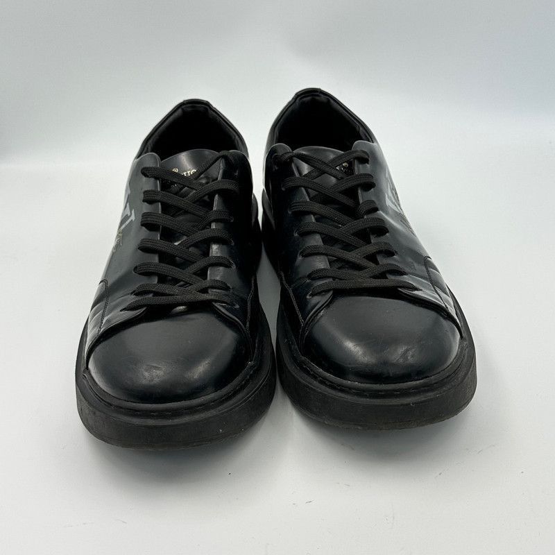 Louis Vuitton Louis Vuitton Black Leather Low-Top Sneakers - Size US 9.5 / EU 42-43 - 2 Thumbnail