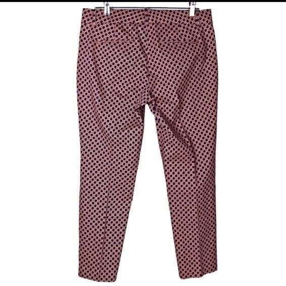 J.Crew J. Crew Cafe Capri Red Blue Cotton Blend Pants 8 Size 30" / US 8 / IT 44 - 2 Thumbnail