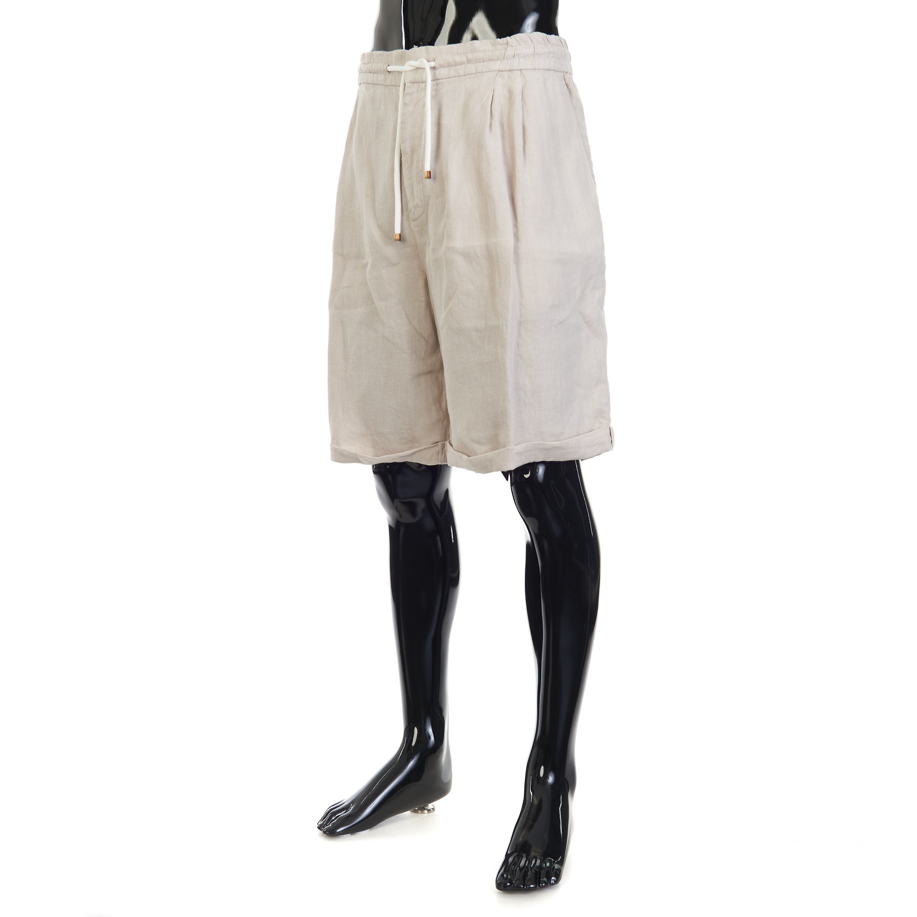 Brunello Cucinelli Linen Bermuda Shorts - Drawstring, Double Pleats Size US 40 / EU 56 - 2 Thumbnail