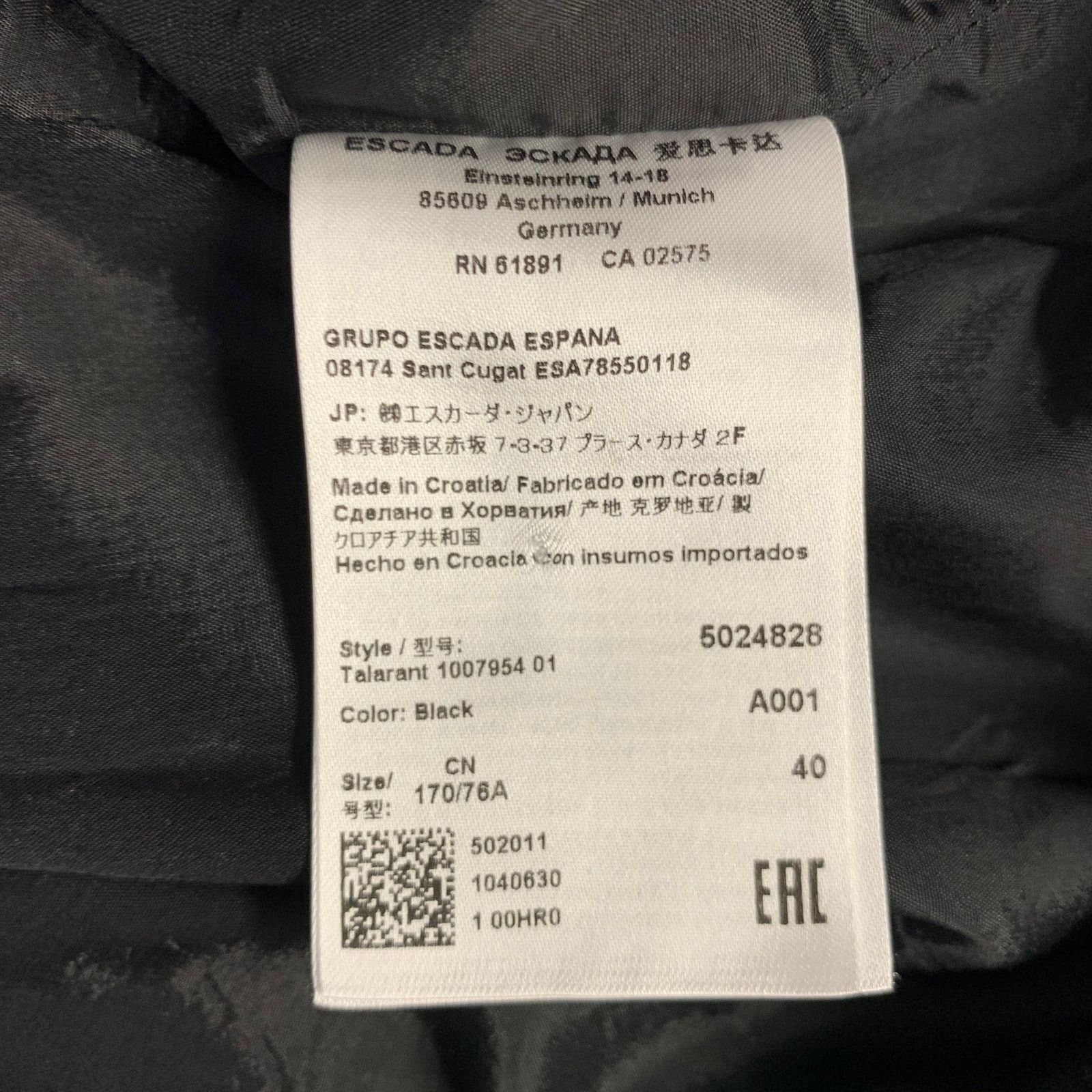 Escada Size 12 Black White Wool Blend Tweed Zip Fly Dress Pants Size 34" / US 12 / IT 48 - 5 Thumbnail