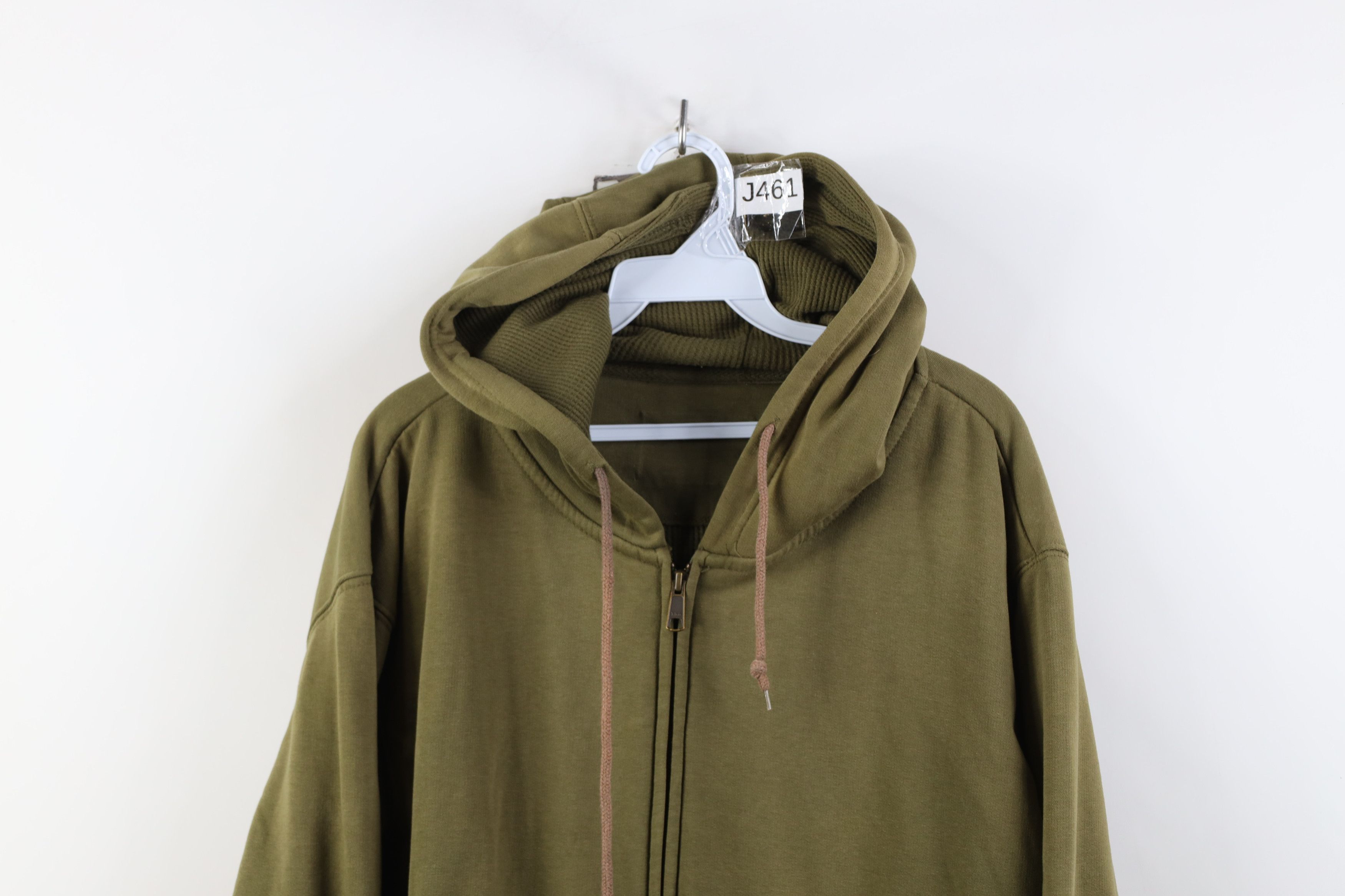 Vintage Vintage 90s Y2K Streetwear Waffle Knit Lined Full Zip Hoodie Size US XL / EU 56 / 4 - 2 Thumbnail